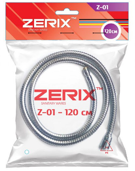 Шланг д/душа  ZERIX  Chr.Z01  120  см  (50 шт/ящ) - миниатюра №2