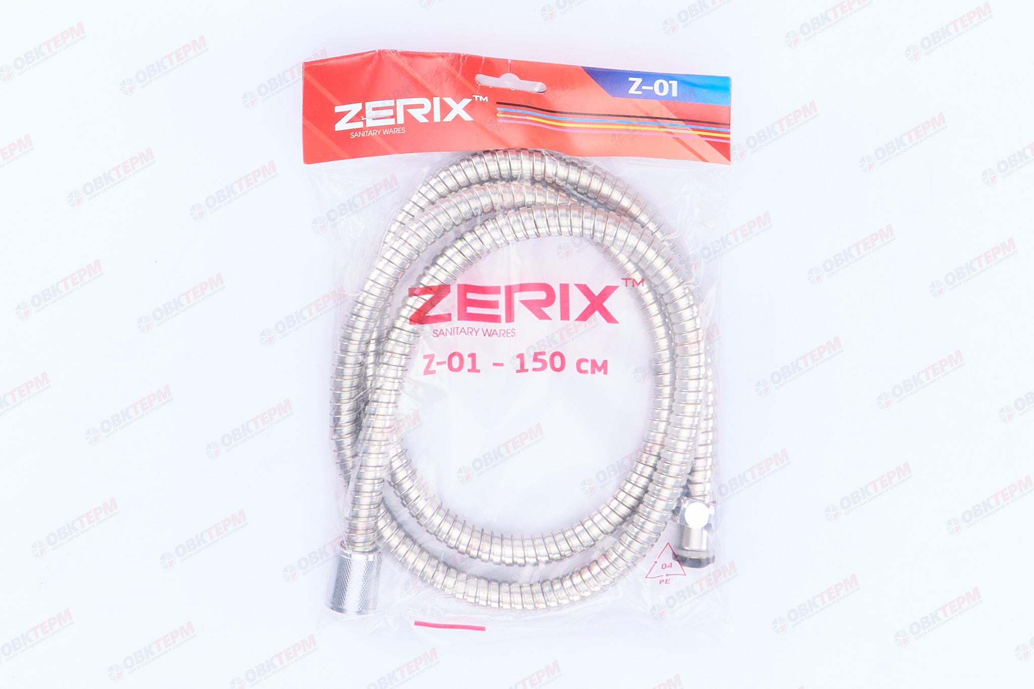 Шланг д/душа ZERIX Chr.Z01 растяжной 150  см  (50 шт/ящ) - Изображение №4