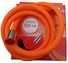 Шланг д/душа  ZERIX  SILICON  F12 Orange    150см (48 шт/ящ) - Изображение №1