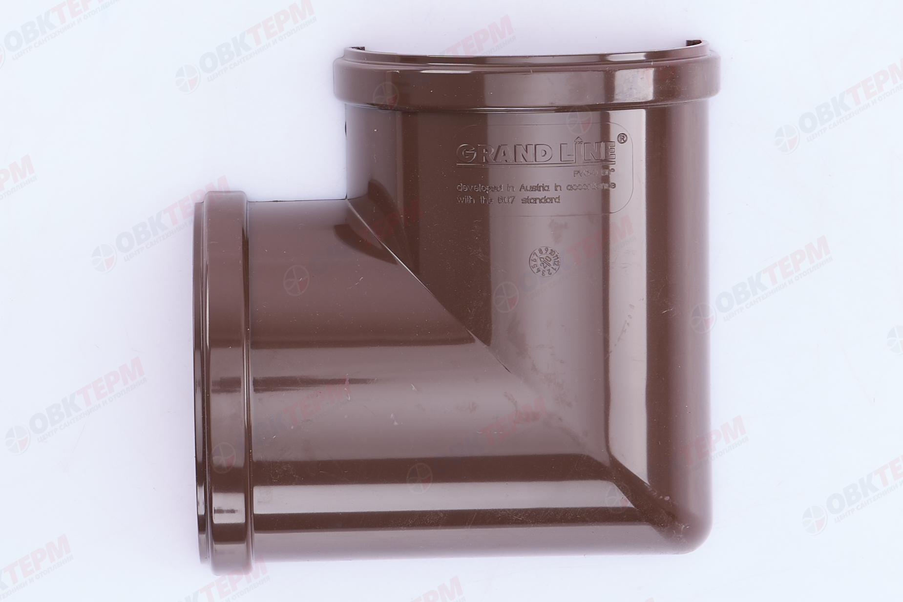 Угол желоба 90 град.Классика 120 ПВХ Grand Line шоколадный (RAL 8017) (уп. 24шт) - Изображение №5