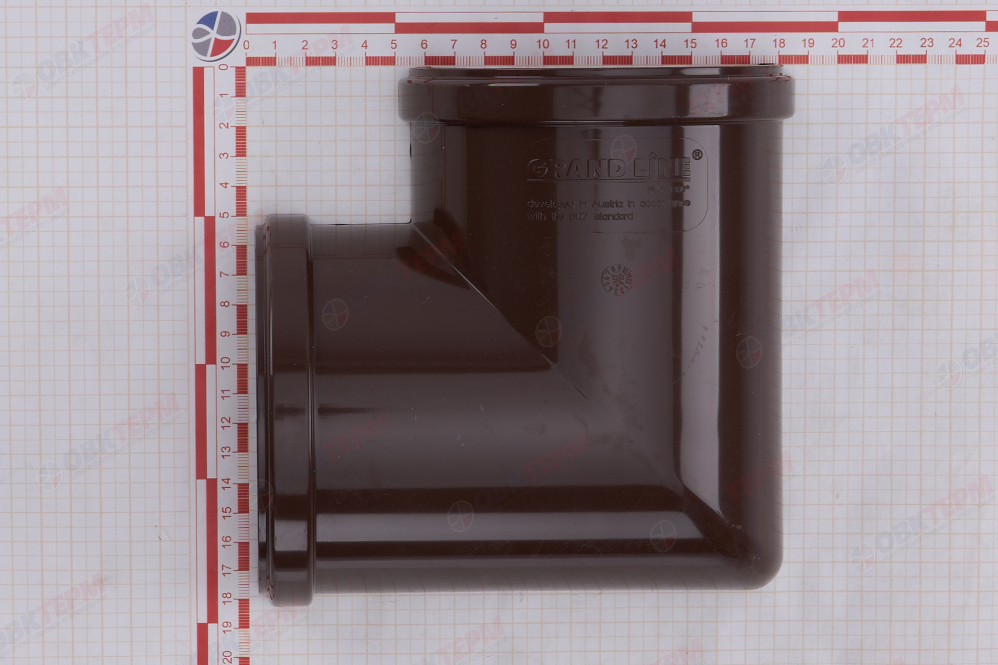 Угол желоба 90 град.Классика 120 ПВХ Grand Line шоколадный (RAL 8017) (уп. 24шт) - миниатюра №6