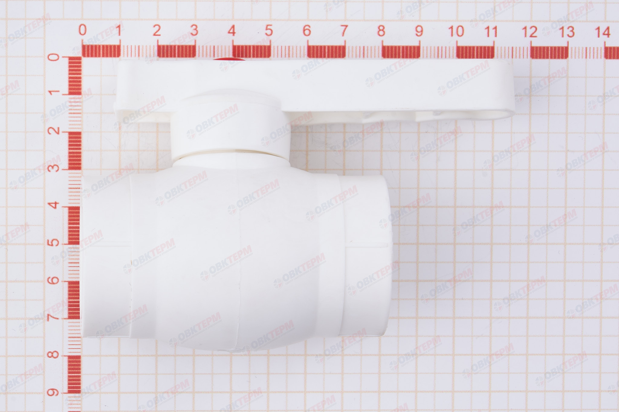 Шаровый  кран пластиковый  32  (стальной  шар)   (белый)   (70/5)  (TIM) - миниатюра №7