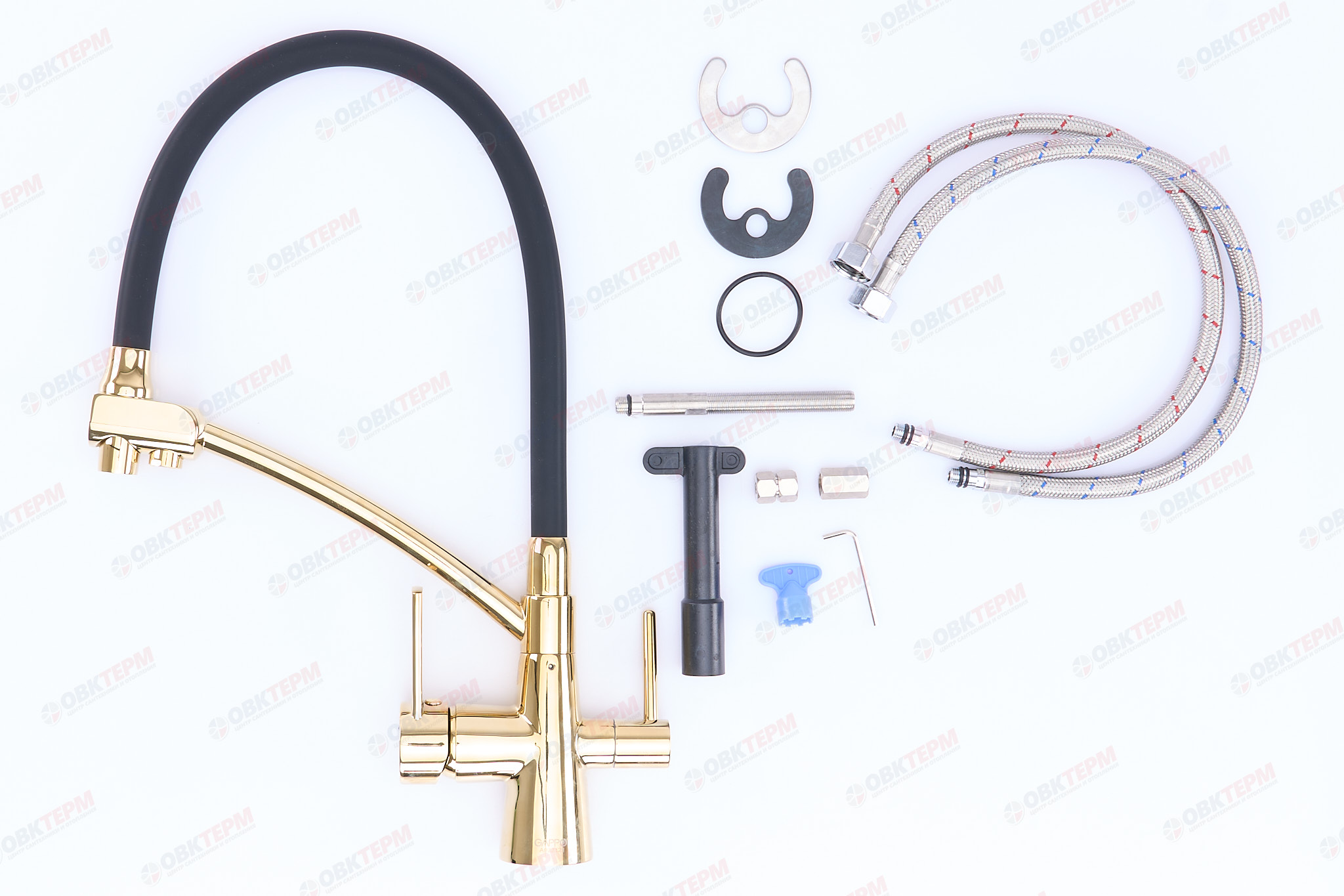 Смеситель д/кухни под ФИЛЬТР GAPPO G4398-13 хром (Ø35, на шпильке) - миниатюра №4