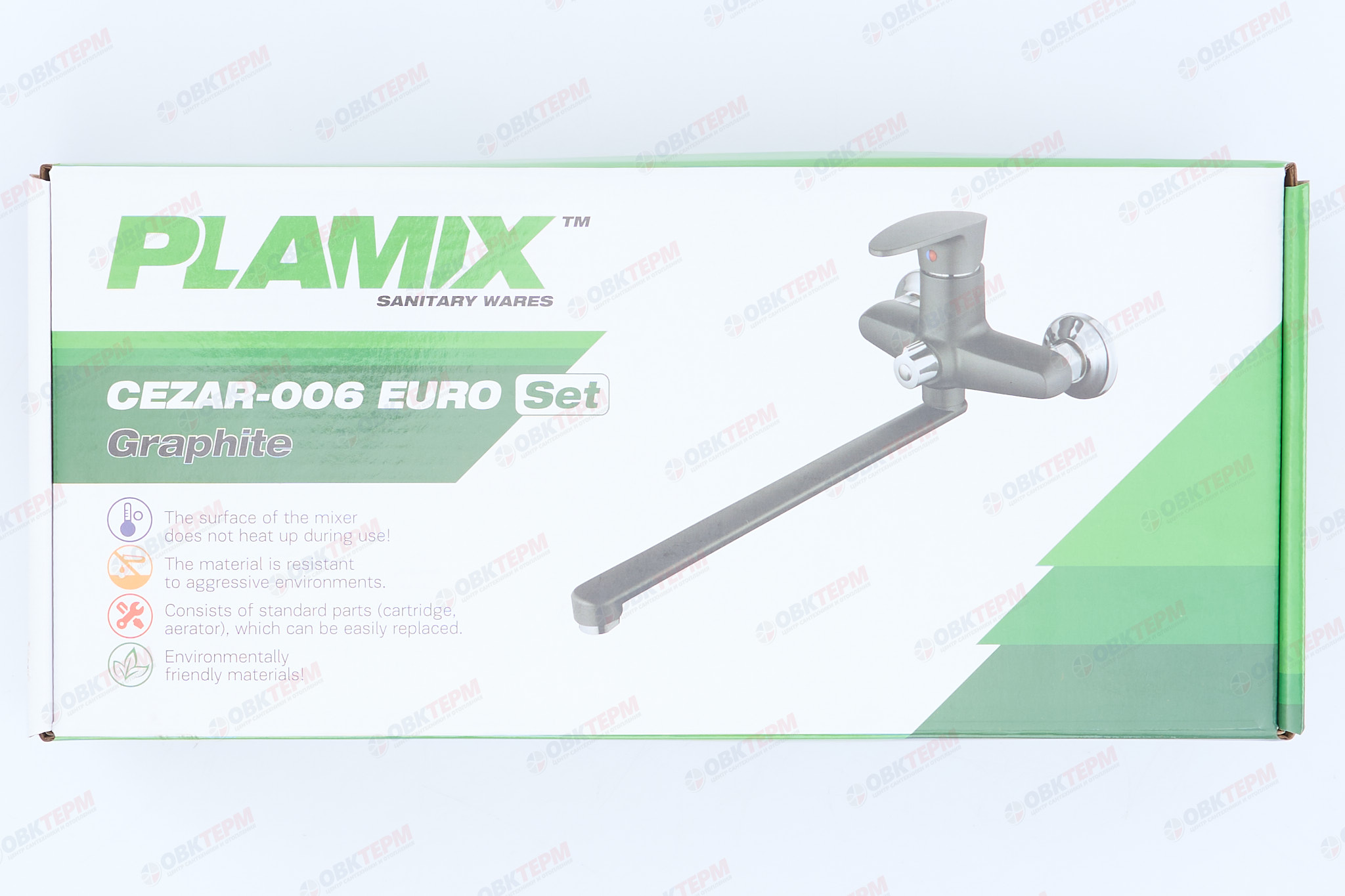 Смеситель д/ванны PLAMIX CEZAR-006 EURO SET Graphite (со шлангом, лейкой и кронштейном) (20 шт/ящ) - миниатюра №6