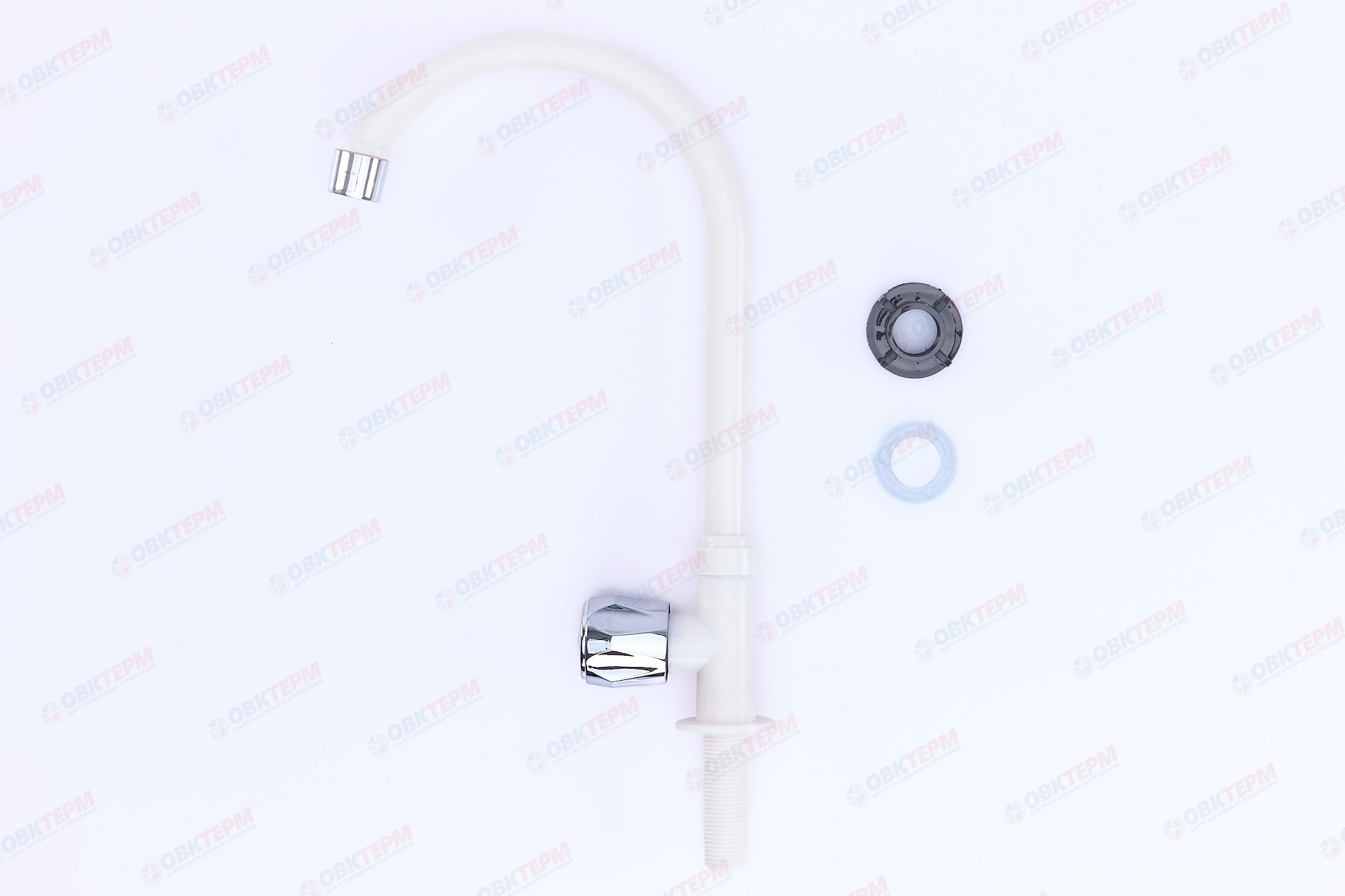 Смеситель моно BRIMIX 610 (белый) ручка-барашка /для холодной воды /ABS-пластик - Изображение №5