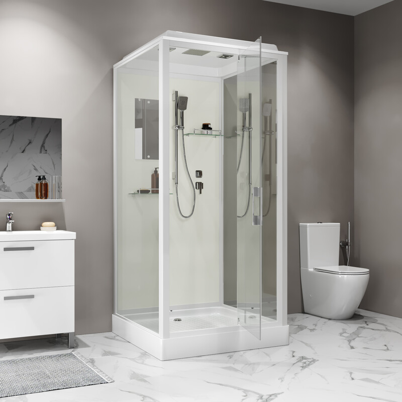 Душ.каб. Niagara Standart ST90/15Q (90х90х215) квадрат,поддон 15см,распашная,проф.белый,3 мест - миниатюра №6