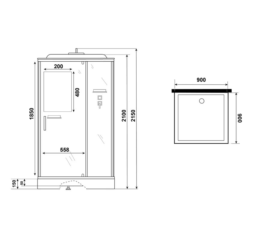 Душ.каб. Niagara Standart ST90/15Q (90х90х215) квадрат,поддон 15см,распашная,проф.белый,3 мест - миниатюра №9