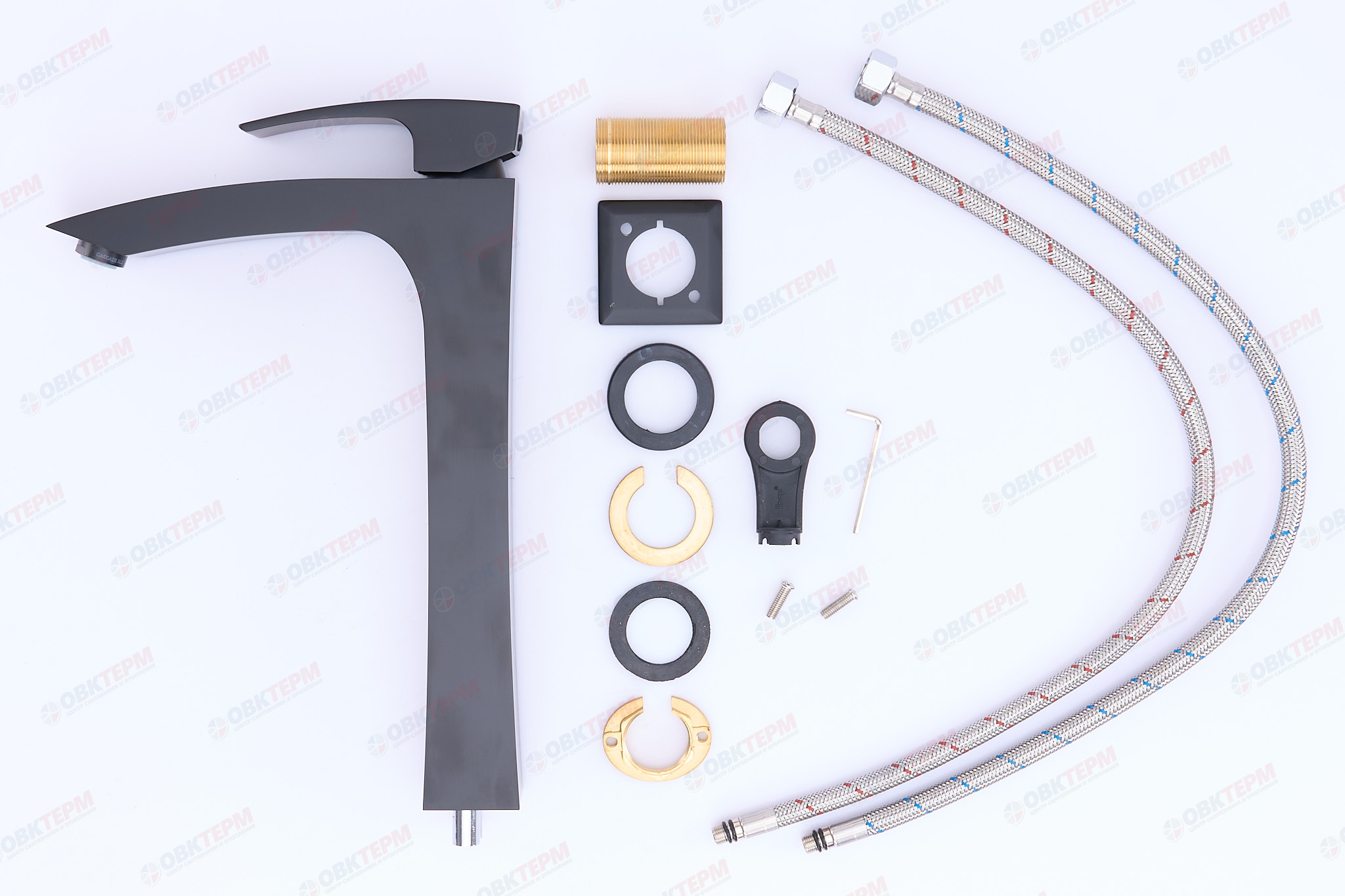 Смеситель д/умывальника KOER KB-11007-05 ВЫСОКИЙ  (Цвет черный) (8шт/ящ) - Изображение №4