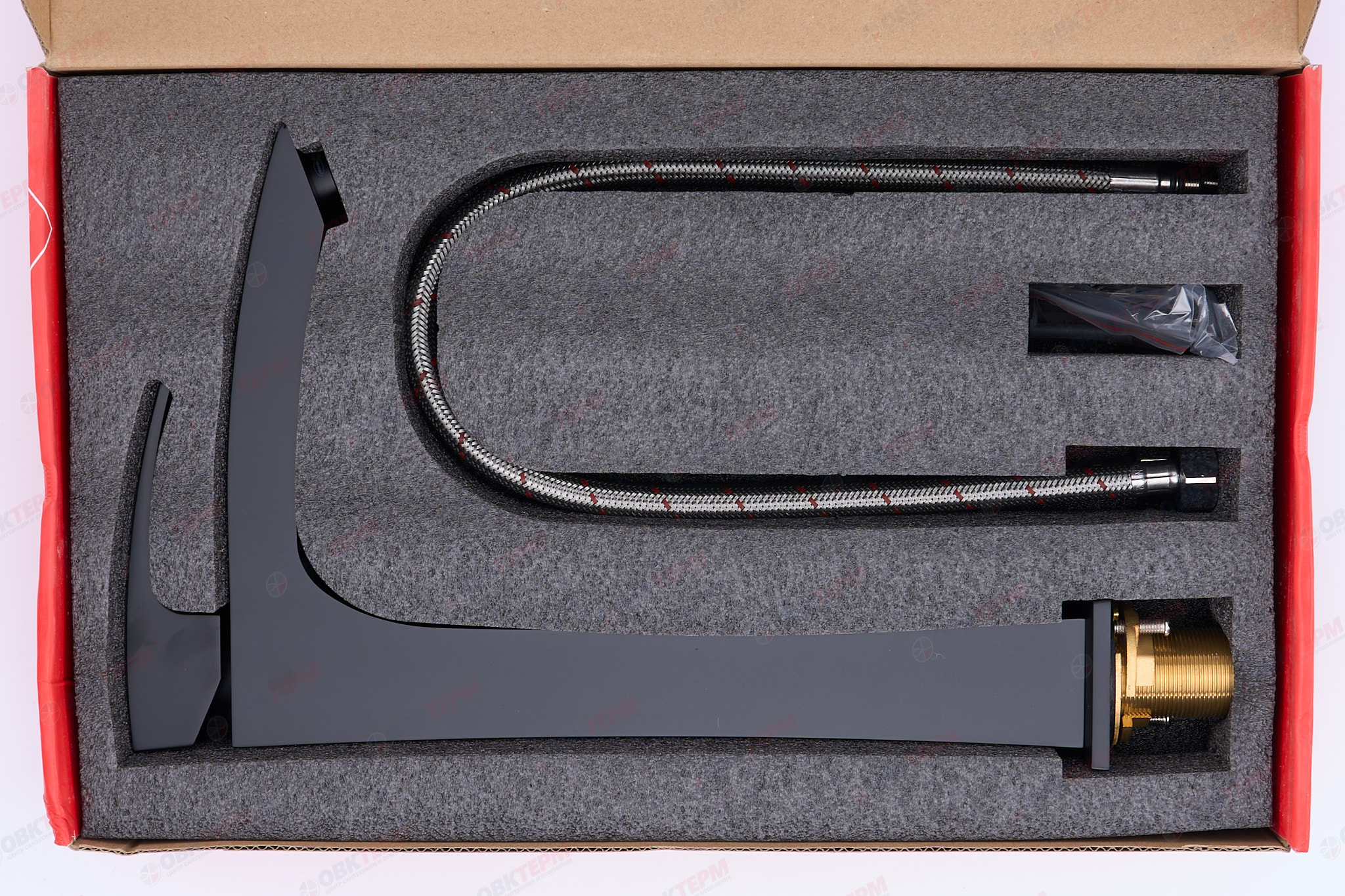 Смеситель д/умывальника KOER KB-11007-05 ВЫСОКИЙ  (Цвет черный) (8шт/ящ) - миниатюра №6