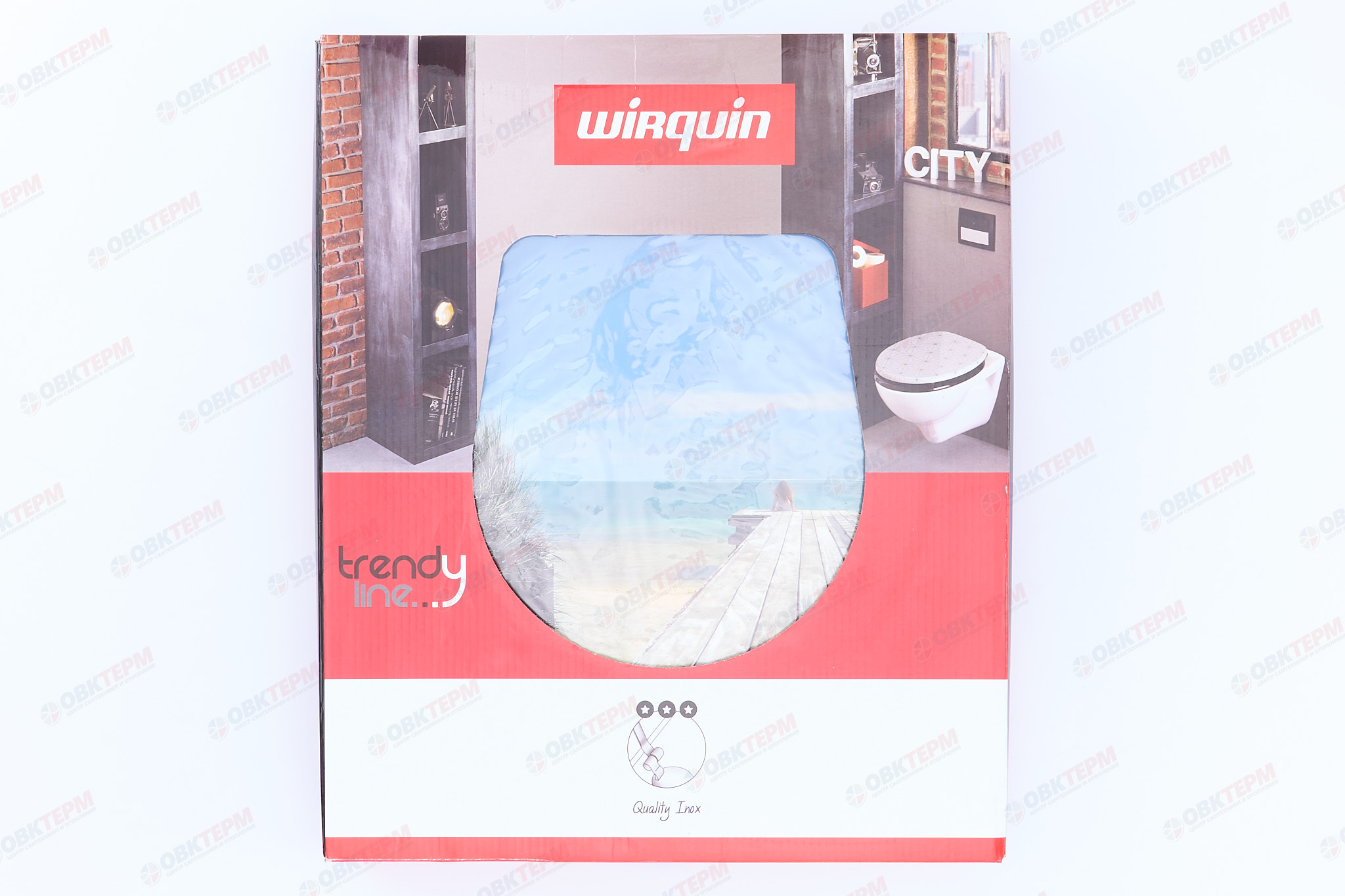 Сиденье для унитаза WIRQUIN "Пляж", МДФ дизайн, крепления нерж.сталь - Изображение №2