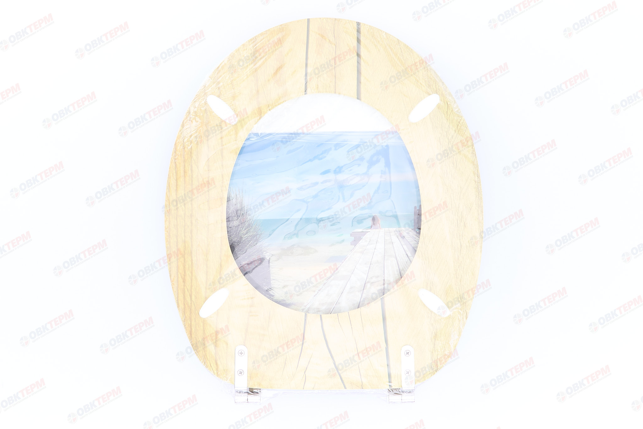 Сиденье для унитаза WIRQUIN "Пляж", МДФ дизайн, крепления нерж.сталь - Изображение №5