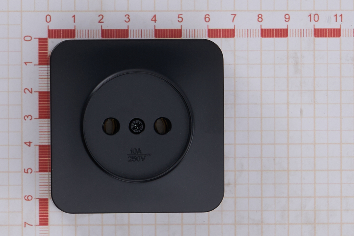 Розетка 1-местная б/з открытой установки, 250В, 10А, IP20, серия София, черный матовый, MST10-11-05 - Изображение №5