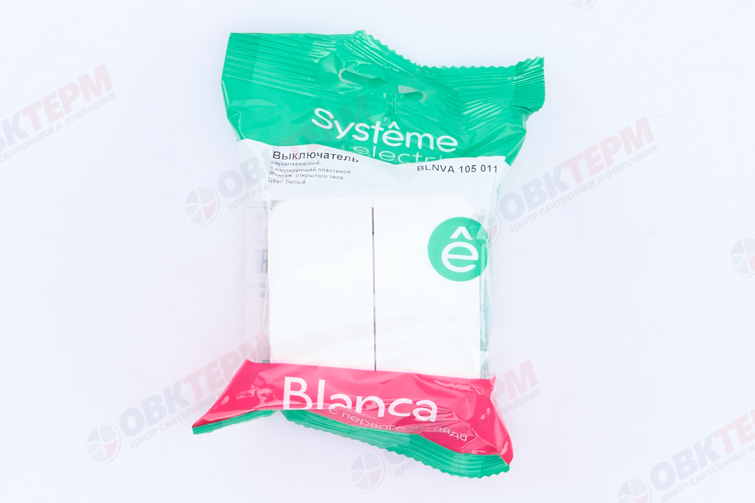 Выключатель 2-клавишный 10А IP20 250В с изолир. пластиной бел. белый Blanca Systeme Electric - миниатюра №8
