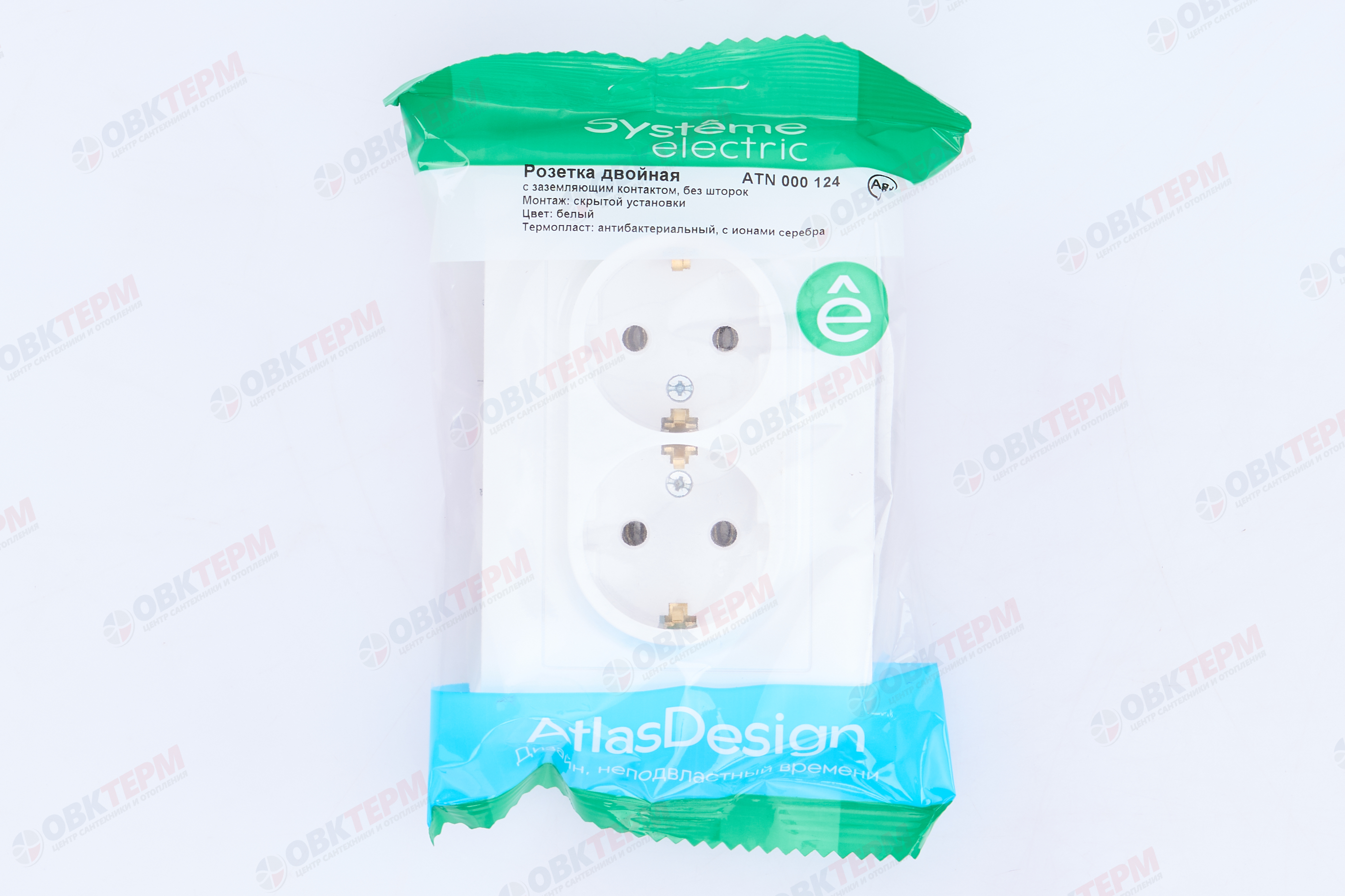 Розетка с/з в сборе двойная 16А Белый AtlasDesign Systeme Electric - миниатюра №9