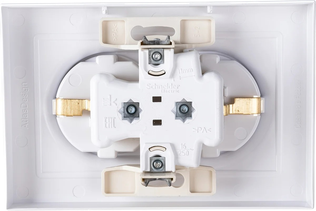 Розетка с/з в сборе двойная 16А Белый AtlasDesign Systeme Electric - Изображение №4