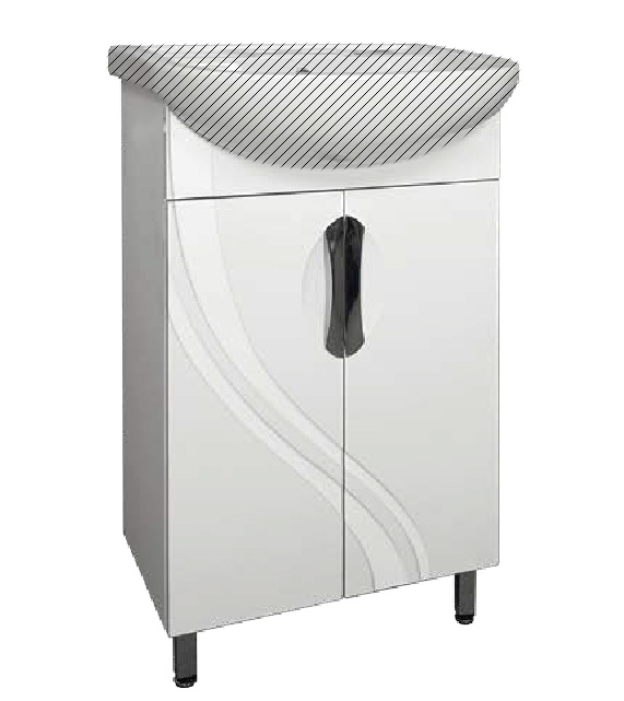 Тумба напольная 55 Фламенко 559 белая (ум. Антик 55) Flamenco (В810хШ495хГ285) - изображение №1