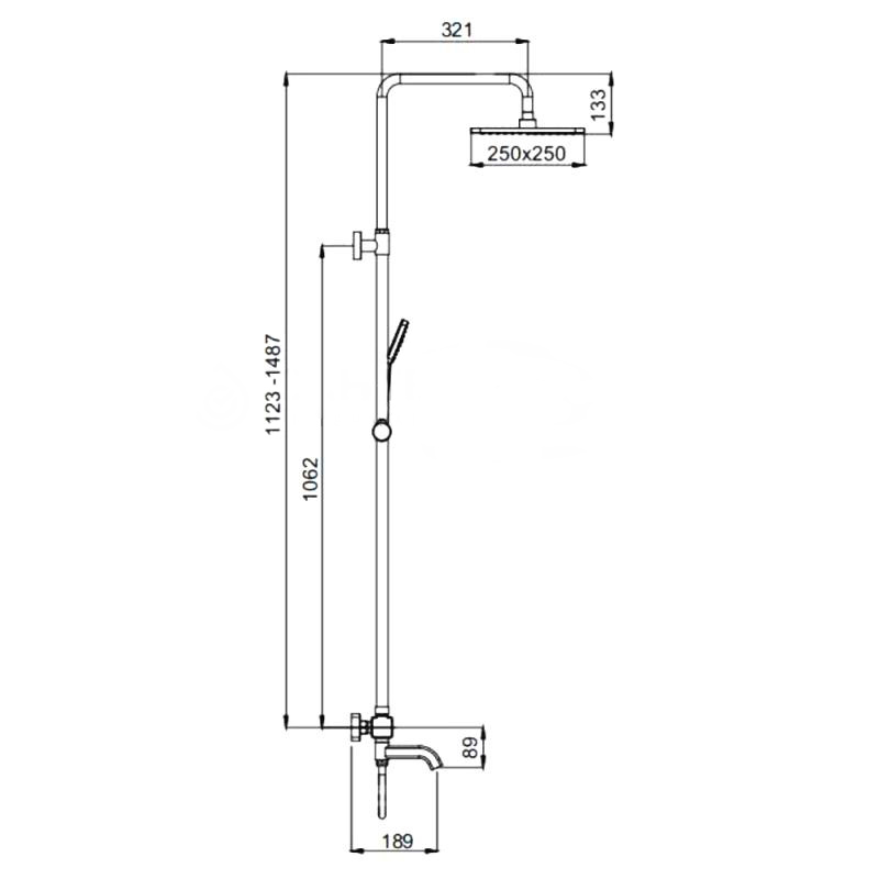 Душ/система GAPPO G2491-6 латунь/черный /термостат /тропический душ 250х250мм - миниатюра №3