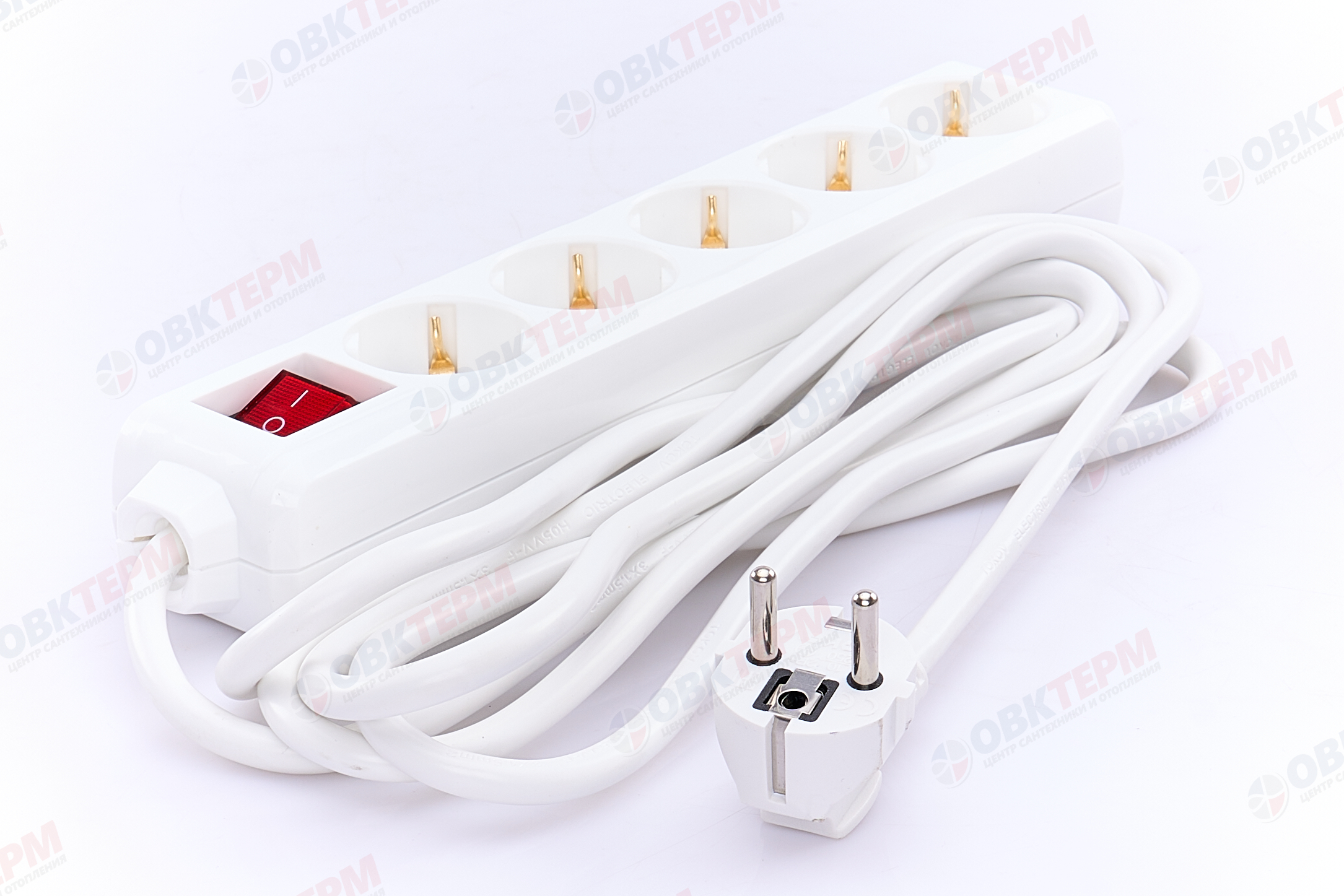Удлинитель пятиместный 3м с/з с выкл., 3х1.5 10А, белый, TOKOV LIGHT - Изображение №2