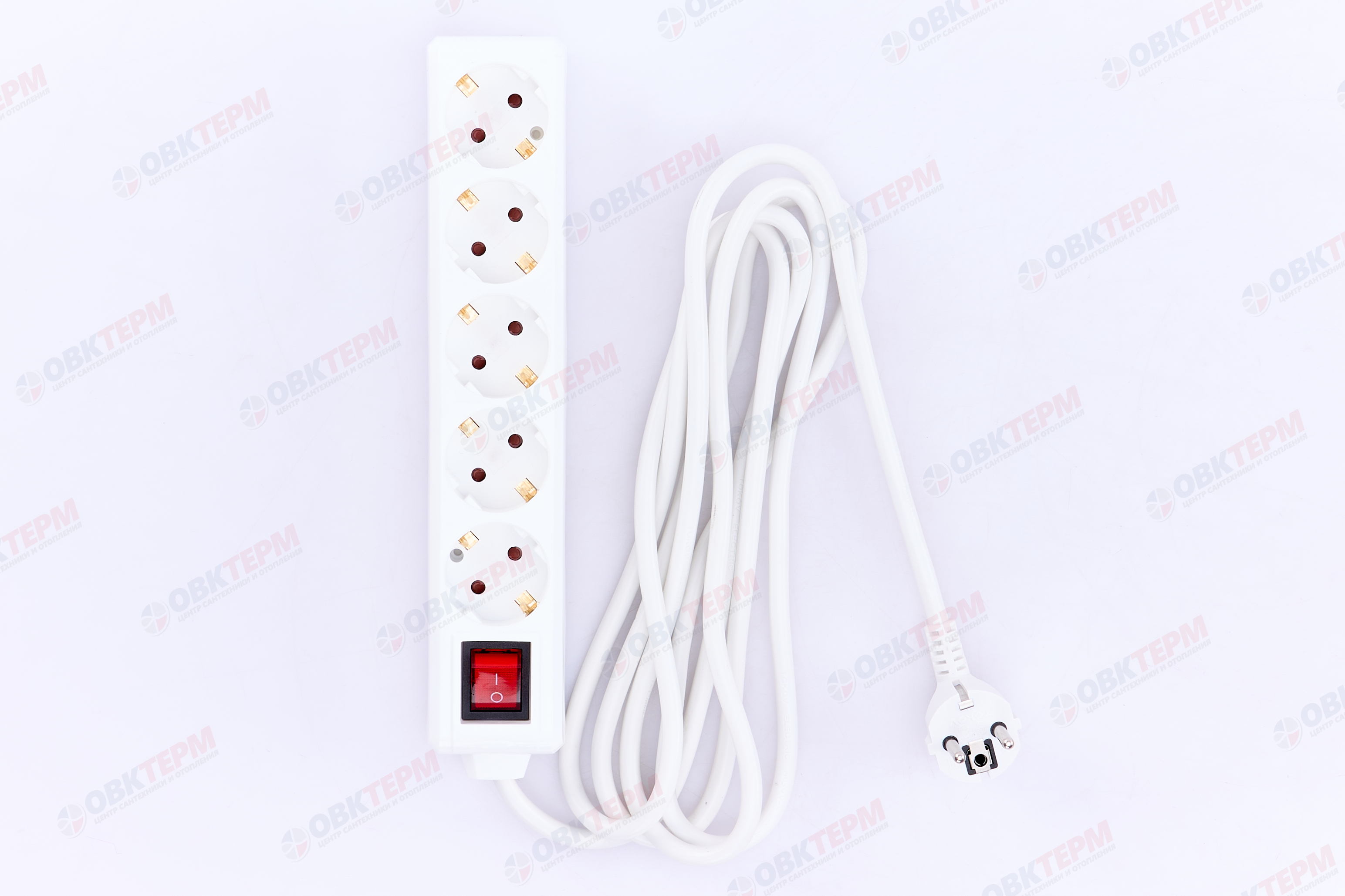 Удлинитель пятиместный 3м с/з с выкл., 3х1.5 10А, белый, TOKOV LIGHT - Изображение №3