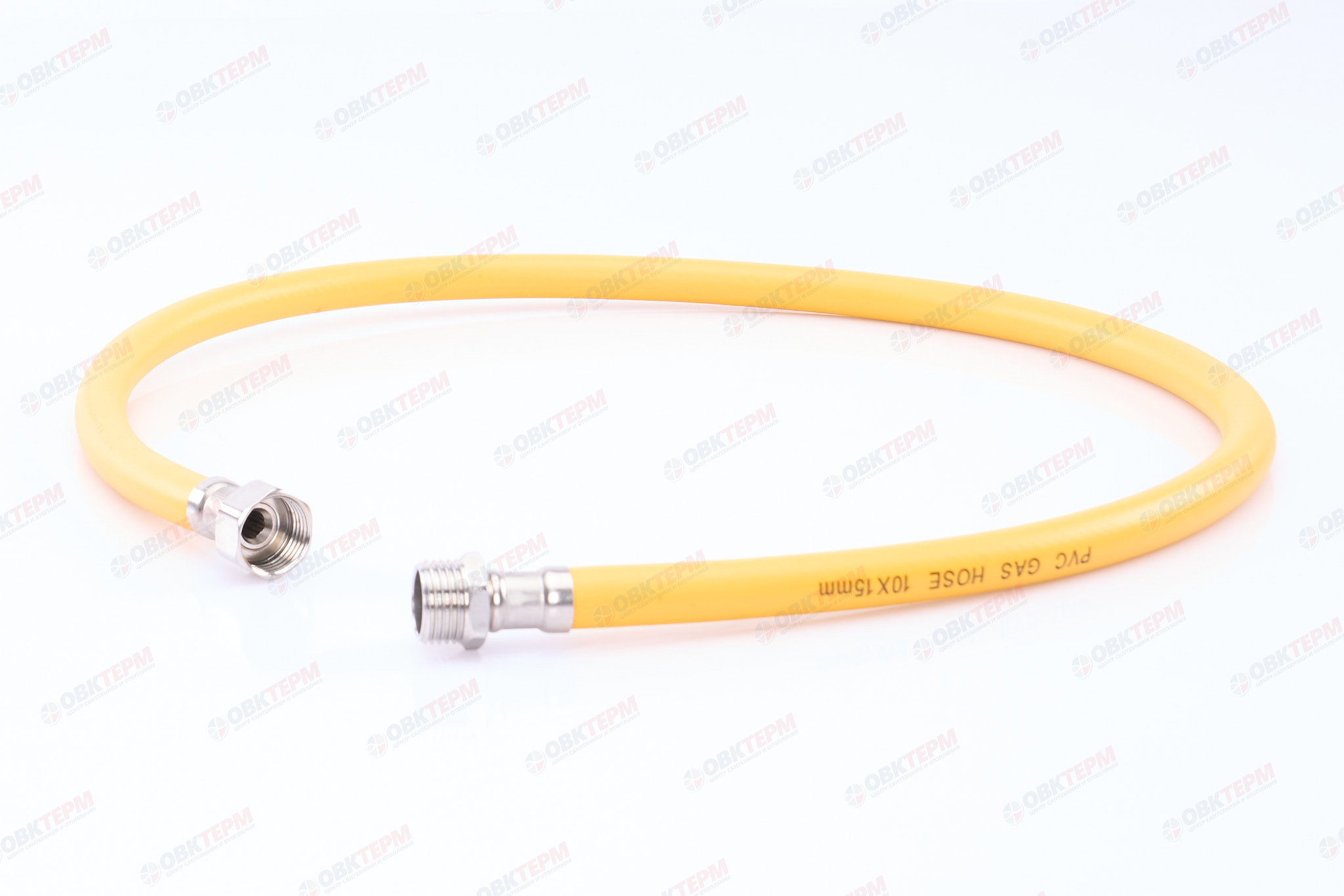 Шланг ЖЕЛТЫЙ газовый   1/2 ГШ  120 см              "OVERCON"      (50) - миниатюра №2