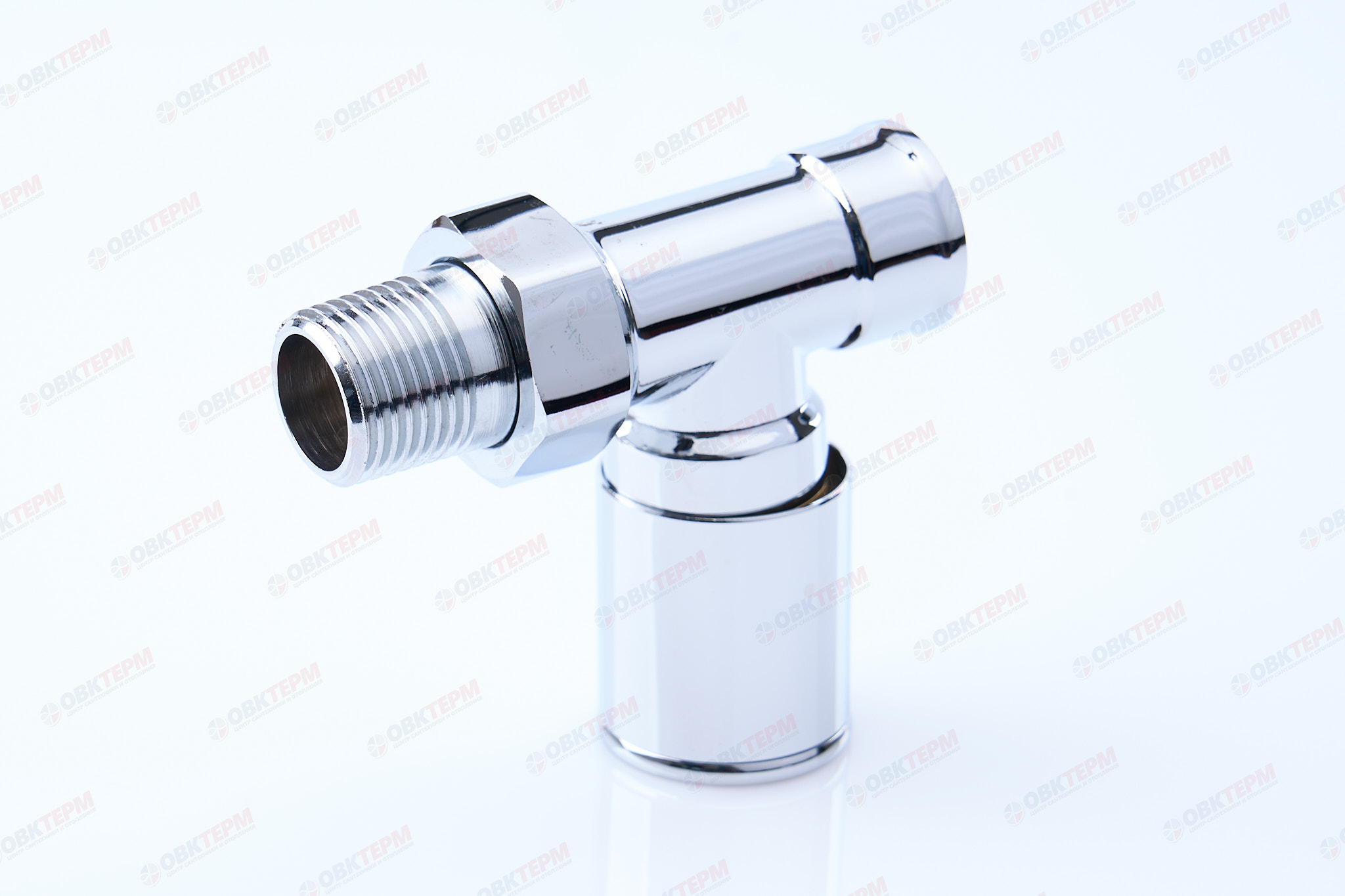Кран  вентильный  с американкой   TIM  1/2"В - 1/2"Н  хром, прямой, вентельный   (6шт/60ящ    (60/1) - Изображение №1