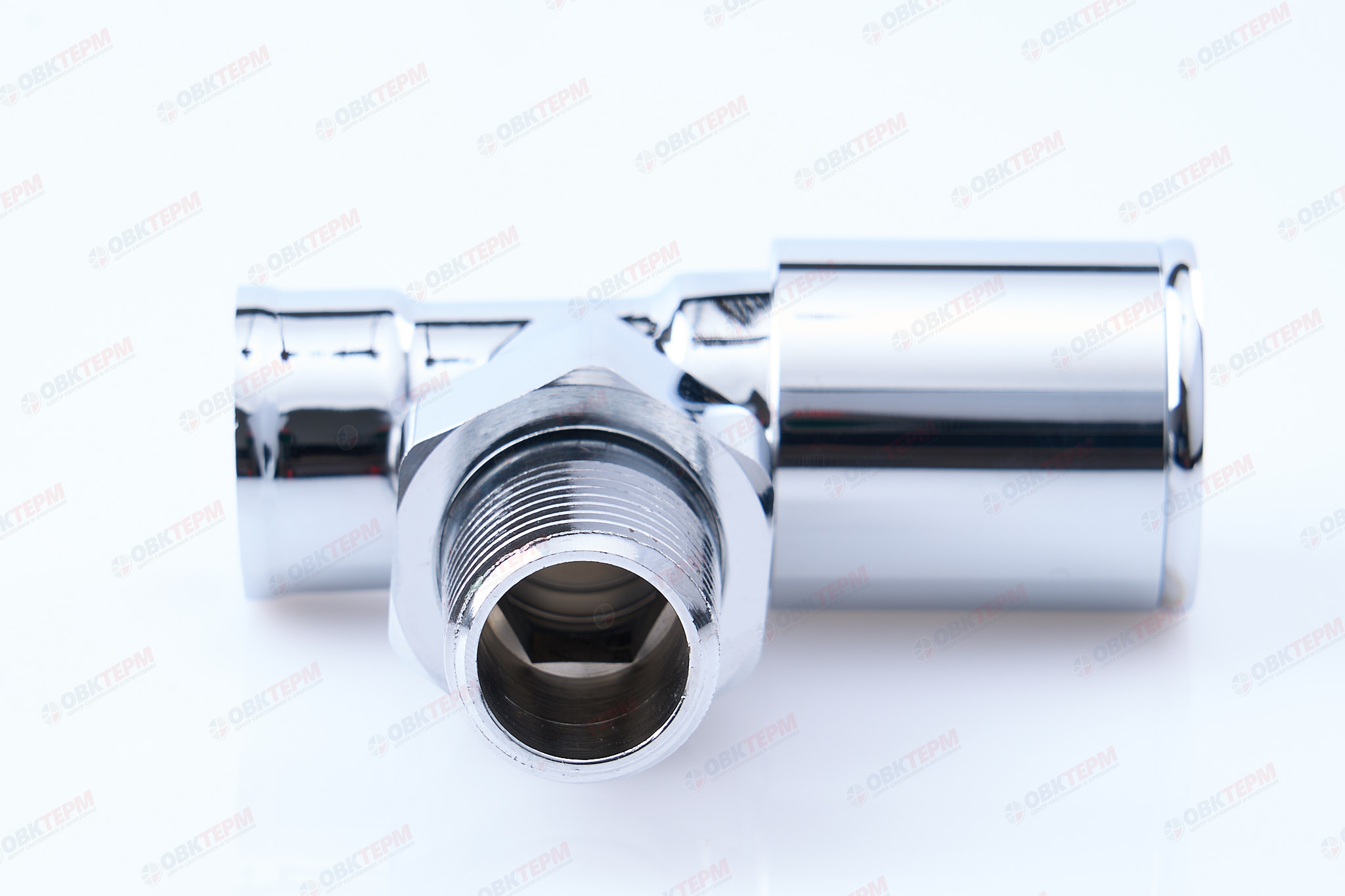 Кран  вентильный  с американкой   TIM  1/2"В - 1/2"Н  хром, угловой, вентельный   (1шт/60ящ) - Изображение №2