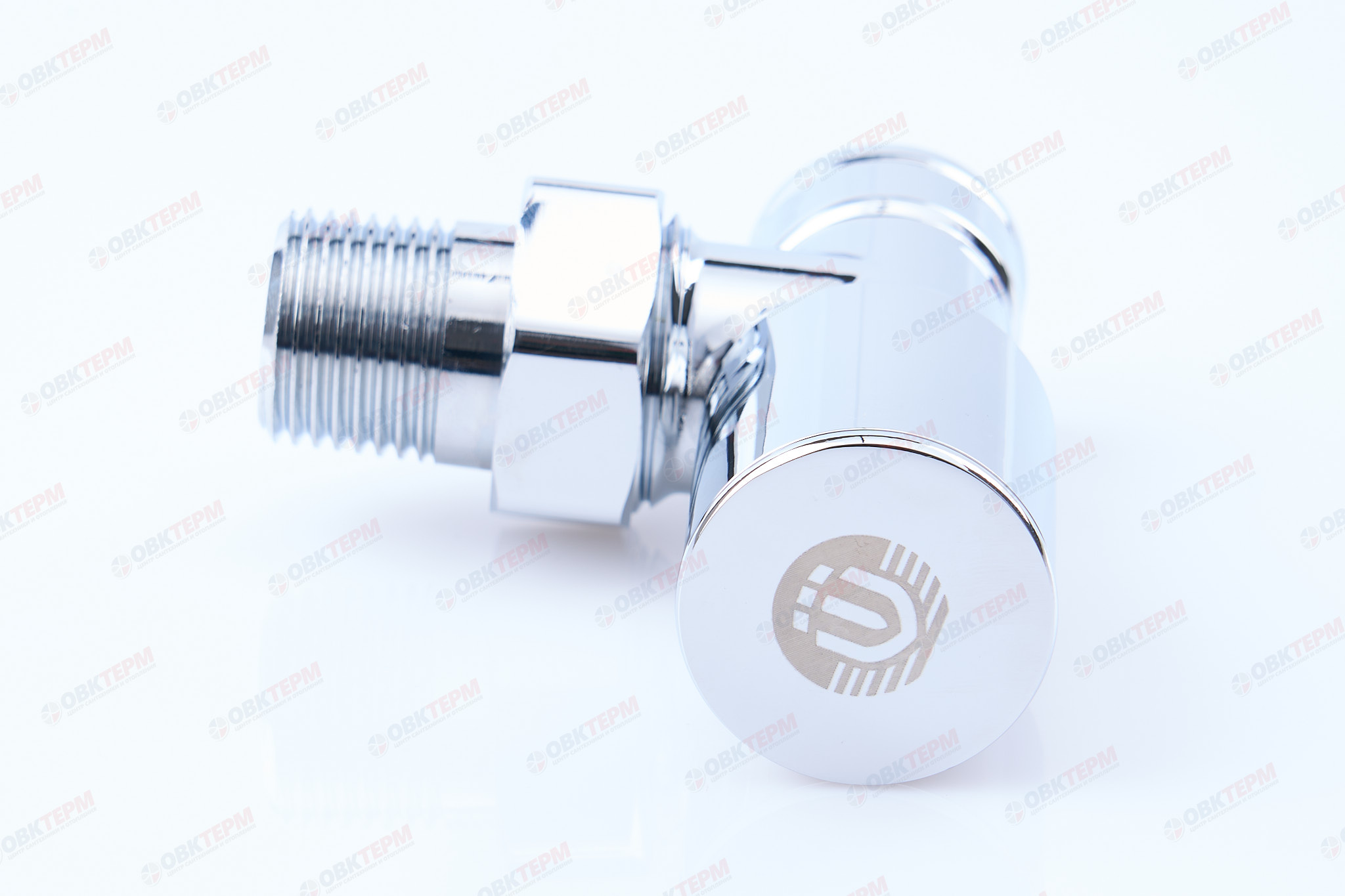Кран  вентильный  с американкой   TIM  1/2"В - 1/2"Н  хром, угловой, вентельный   (1шт/60ящ) - Изображение №4