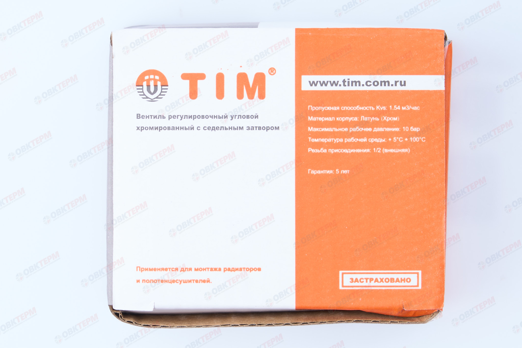 Кран  вентильный  с американкой   TIM  1/2"В - 1/2"Н  хром, угловой, вентельный   (1шт/60ящ) - Изображение №5