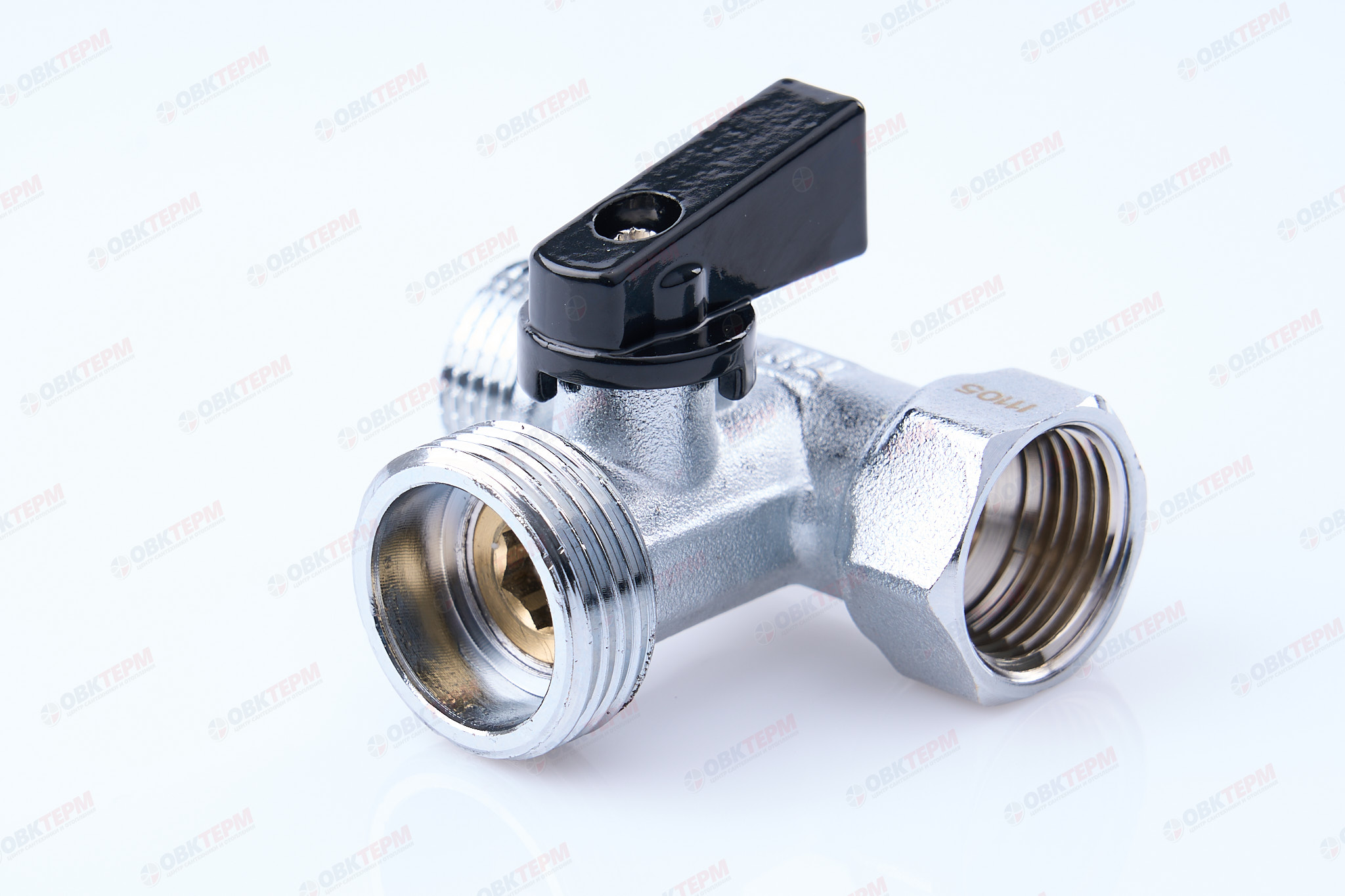 Кран  проходной для стир.машины   TIM   1/2" - 3/4" - 1/2"   (1шт/60ящ) - Изображение №1