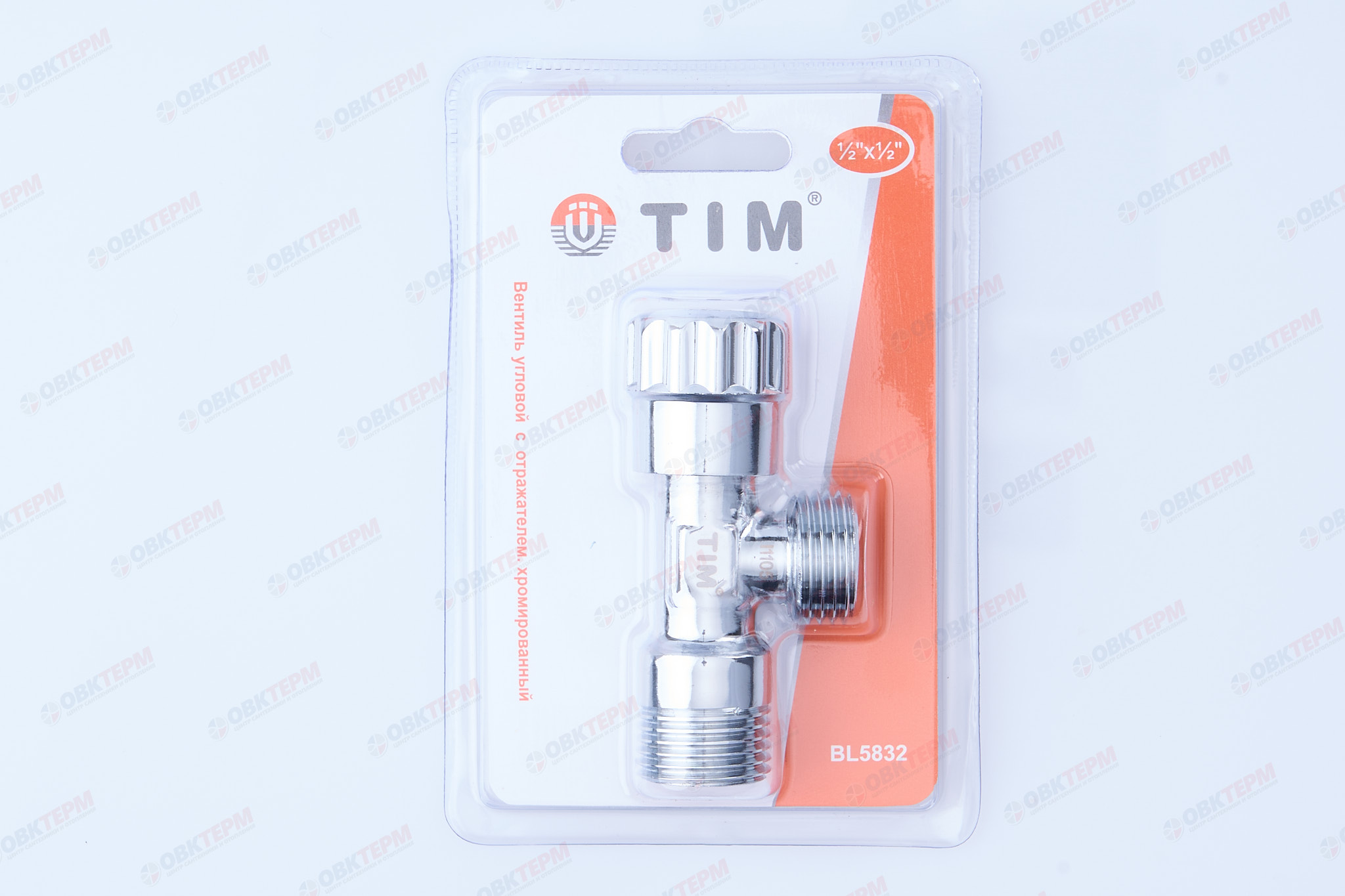 Кран для подкл. с/т приборов   TIM  1/2" - 1/2", хром.вентельный с резиновым затвором   (1шт/50ящ) - Изображение №5