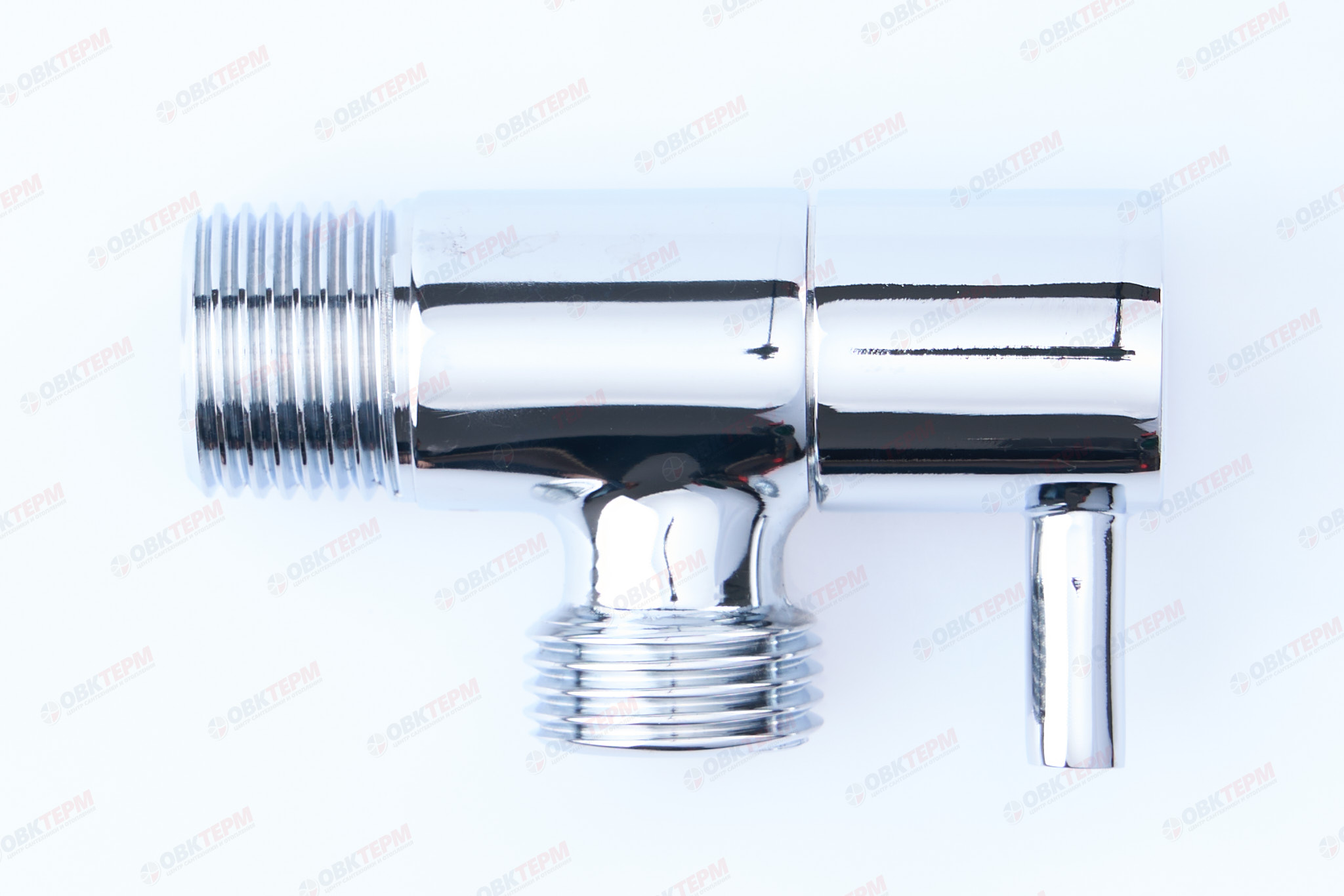 Кран для подкл. с/т приборов       TIM     1/2" - 1/2", хром.  круглый (блистер)   (1шт/50ящ) - Изображение №1