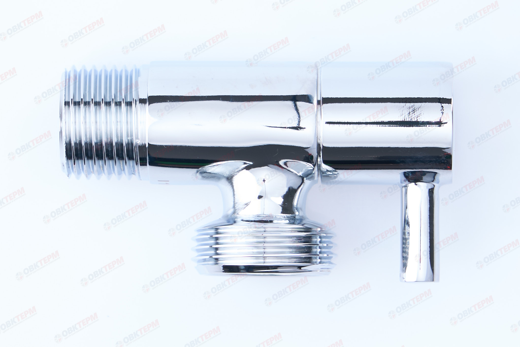 Кран для подкл. с/т приборов       TIM     1/2" - 3/4", хром.  круглый (блистер)   (1шт/50ящ) - Изображение №1