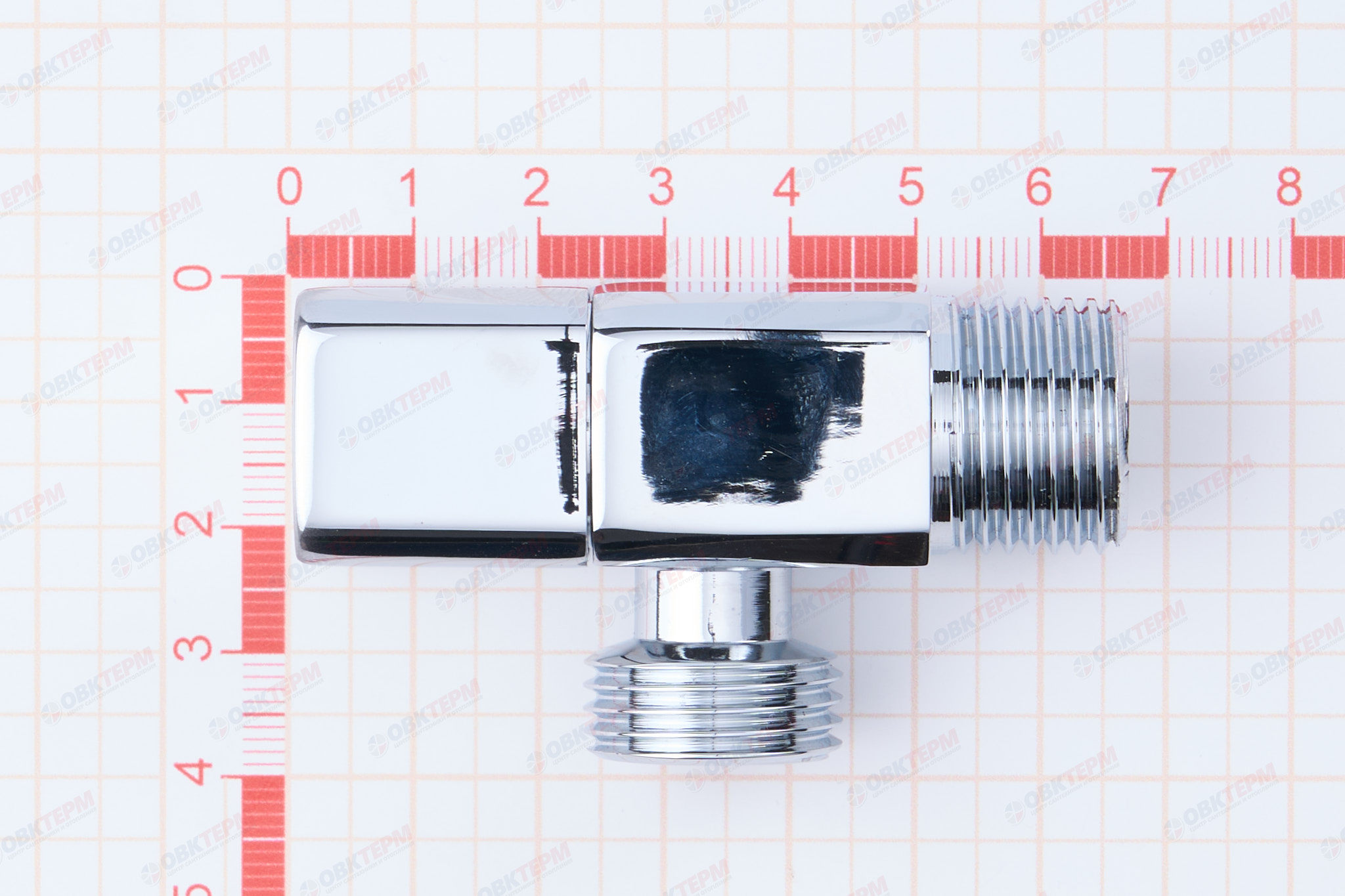 Кран для подкл. с/т приборов       TIM    1/2" - 1/2", хром.КВАДРАТ  (блистер)   (1шт/50ящ) - миниатюра №7
