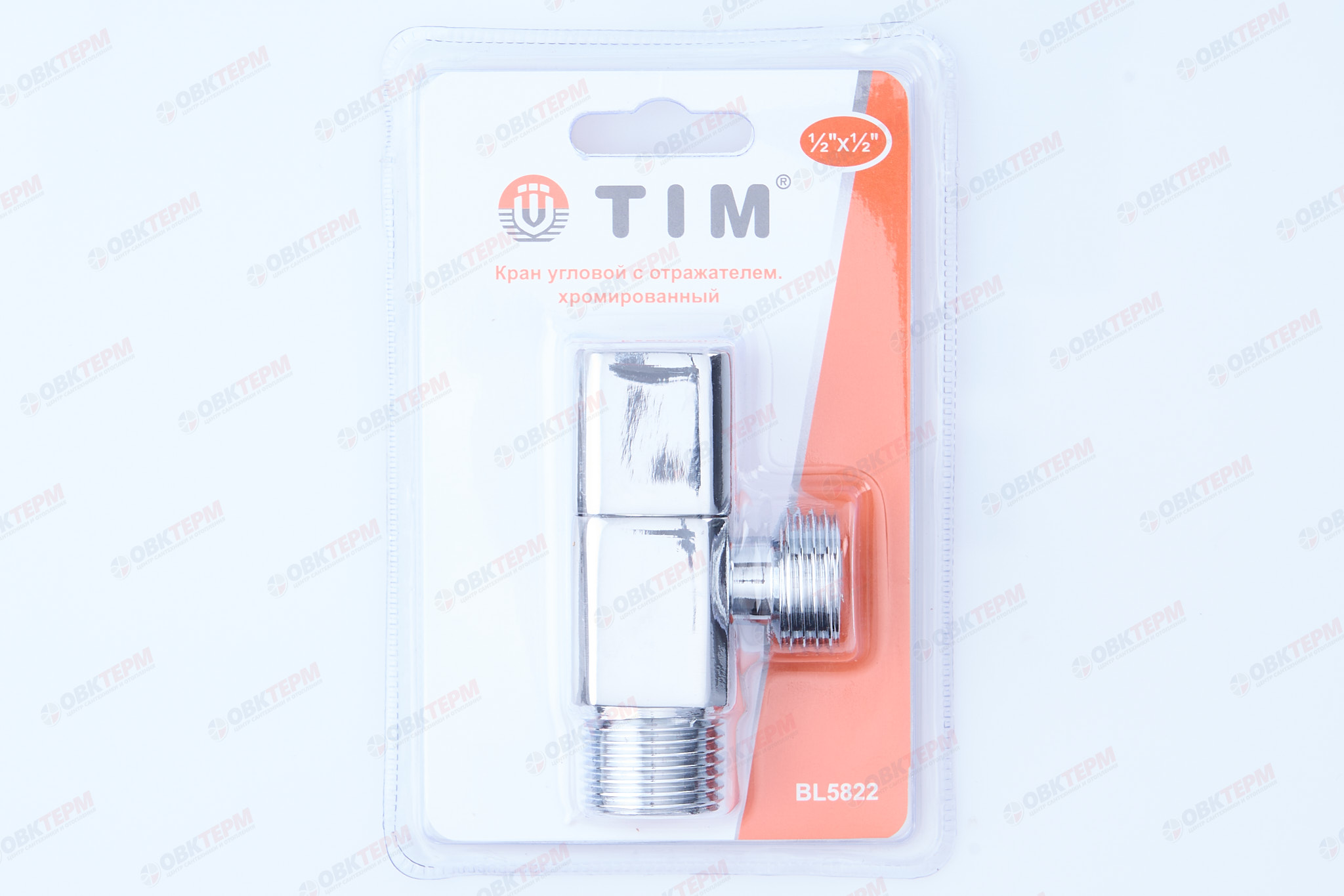 Кран для подкл. с/т приборов       TIM    1/2" - 1/2", хром.КВАДРАТ  (блистер)   (1шт/50ящ) - Изображение №2