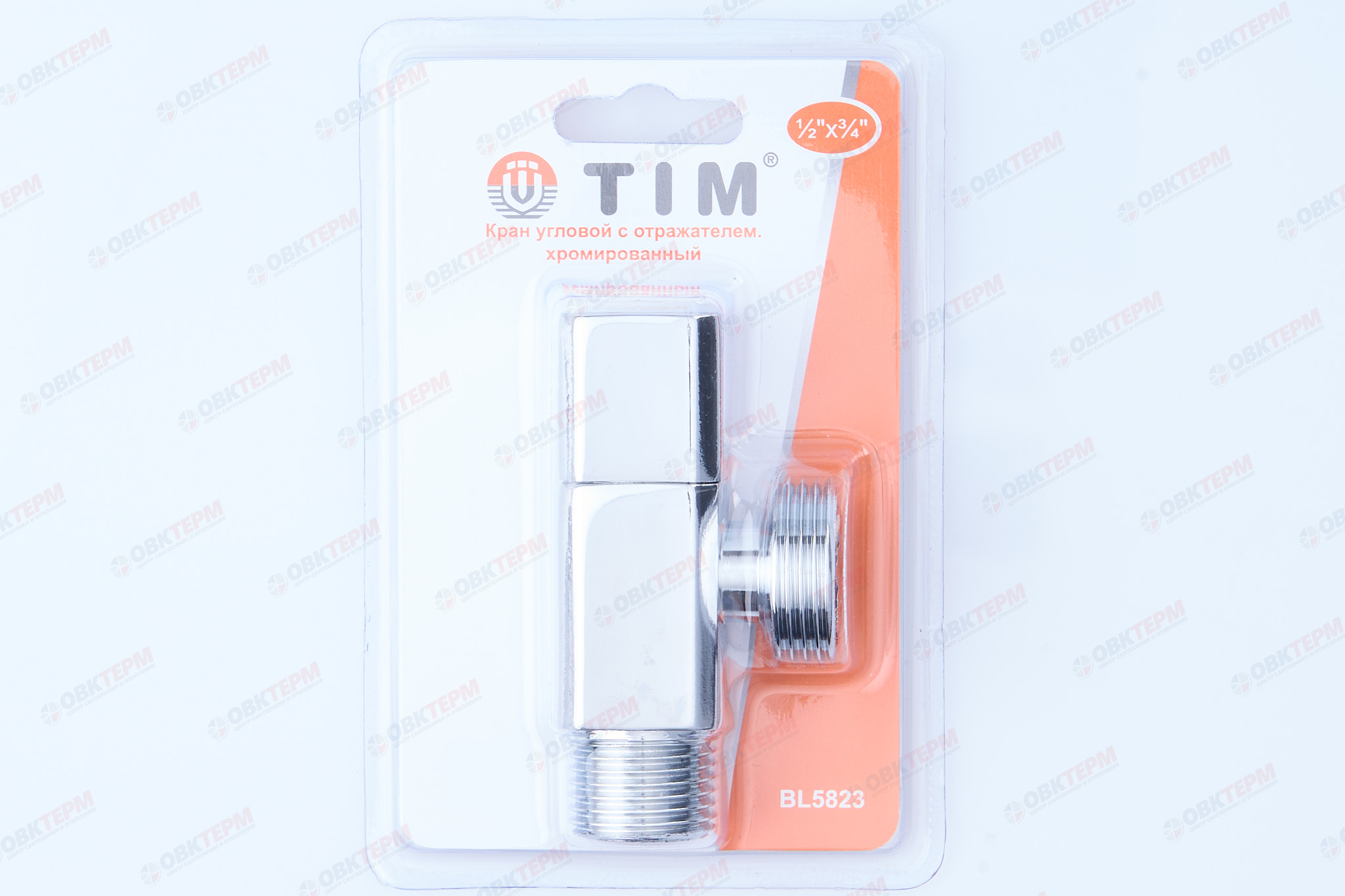 Кран для подкл. с/т приборов       TIM    1/2" - 3/4", хром.КВАДРАТ  (блистер)   (1шт/50ящ) - миниатюра №7