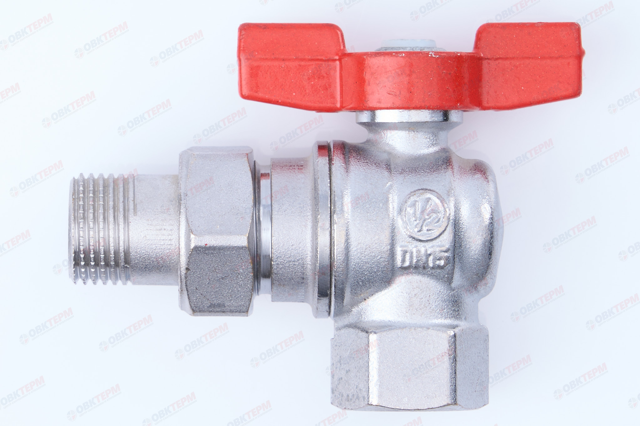 Кран шаровый с американкой УГЛОВОЙ  GIACOMINI     1/2"   бабочка          (5 шт) - Изображение №1