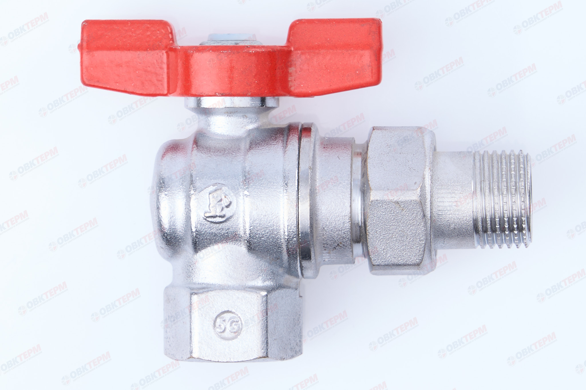 Кран шаровый с американкой УГЛОВОЙ  GIACOMINI     1/2"   бабочка          (5 шт) - Изображение №2
