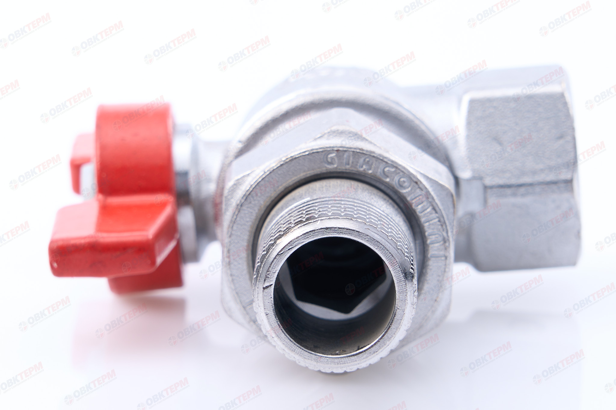 Кран шаровый с американкой УГЛОВОЙ  GIACOMINI     1/2"   бабочка          (5 шт) - Изображение №4