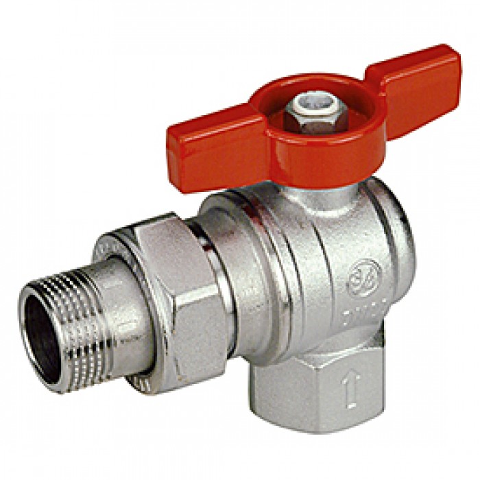 Кран шаровый с американкой УГЛОВОЙ  GIACOMINI    3/4"   бабочка          (5 шт) - изображение №1
