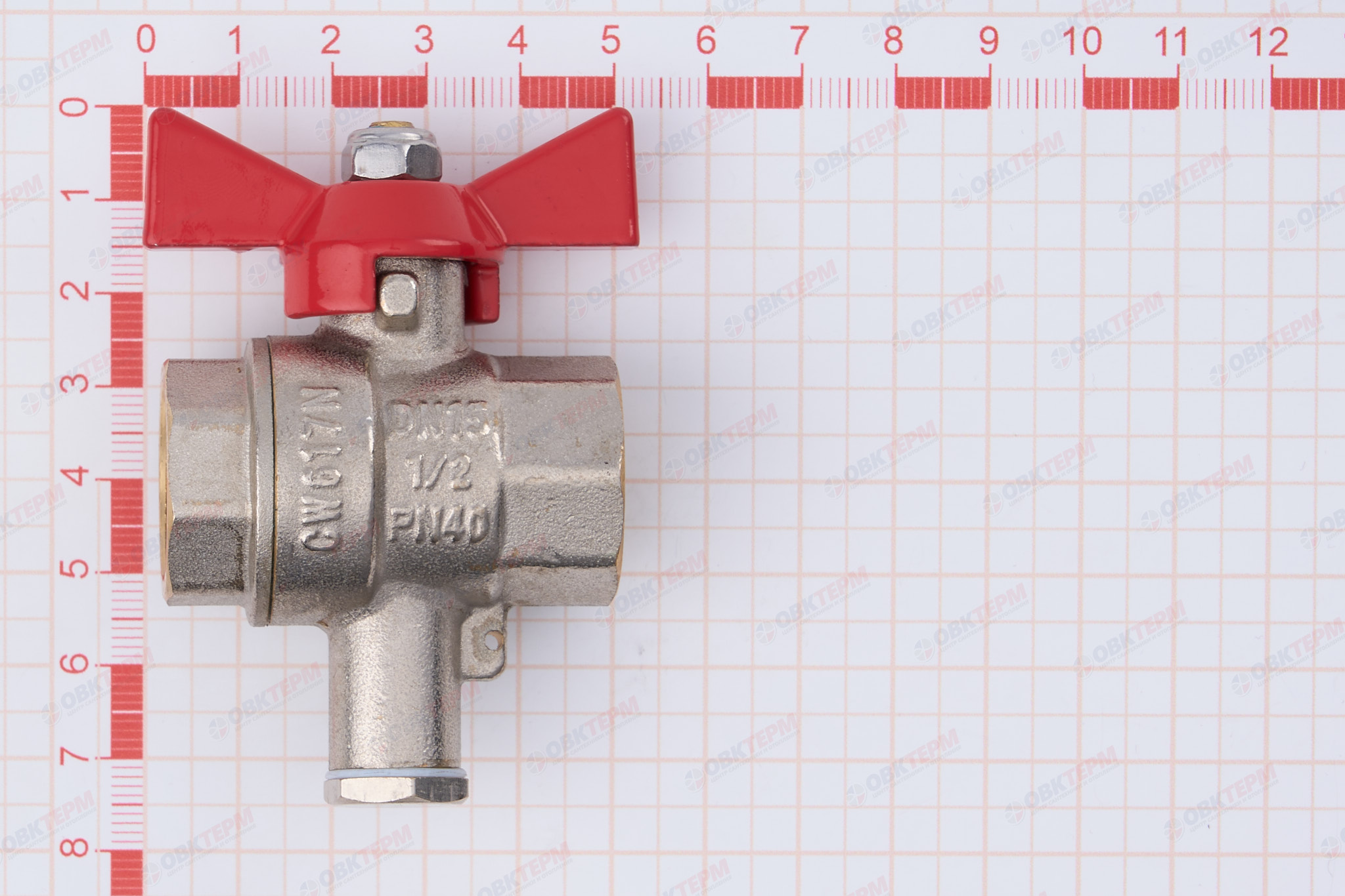 Кран шаровый         Valtec  для подключения датчика температуры 1/2" - миниатюра №12