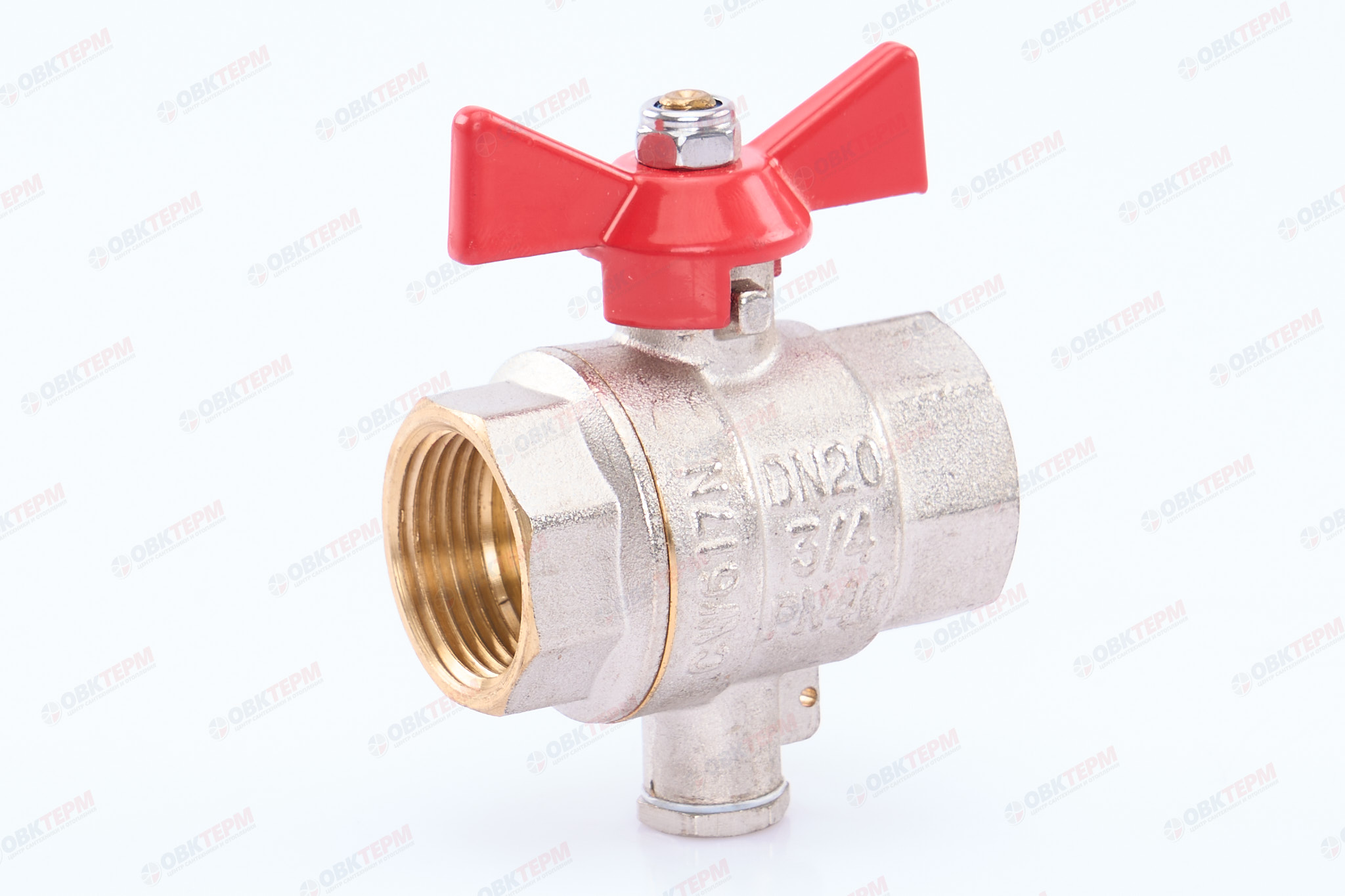 Кран шаровый         Valtec  для подключения датчика температуры 3/4" - Изображение №1