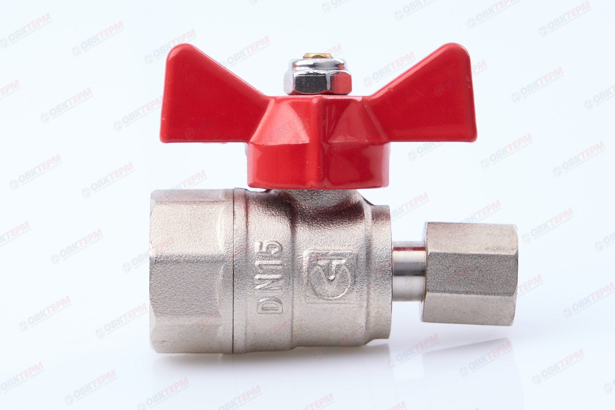 Кран шаровый         Valtec  для подключения манометра 1/2"В - 1/4В  (10уп/160ящ) - миниатюра №6
