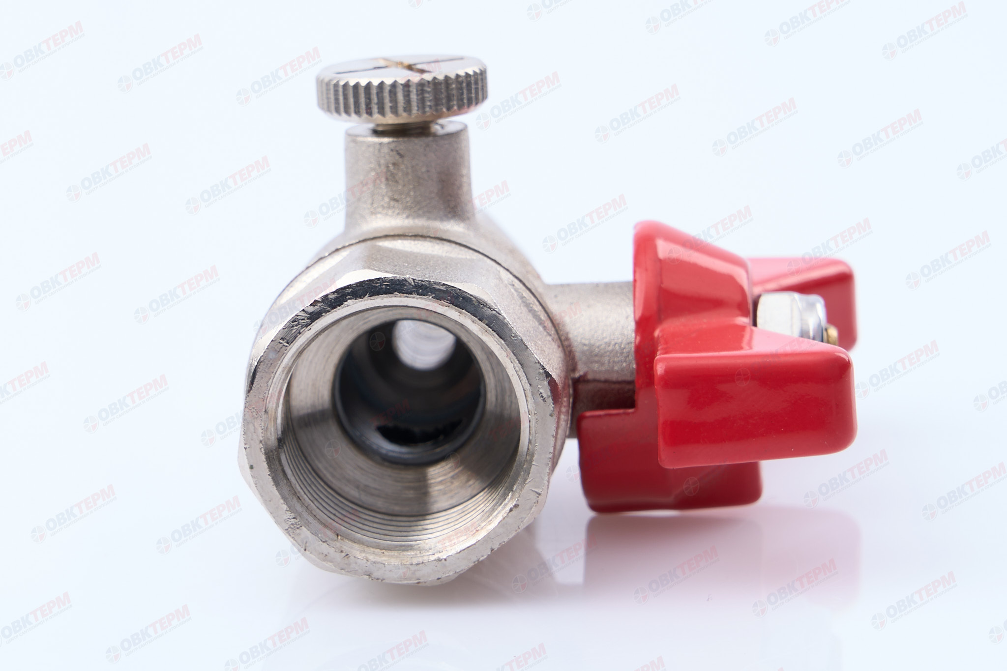 Кран шаровый         Valtec  для подключения манометра 1/2"В - 1/4В  (10уп/160ящ) - миниатюра №7