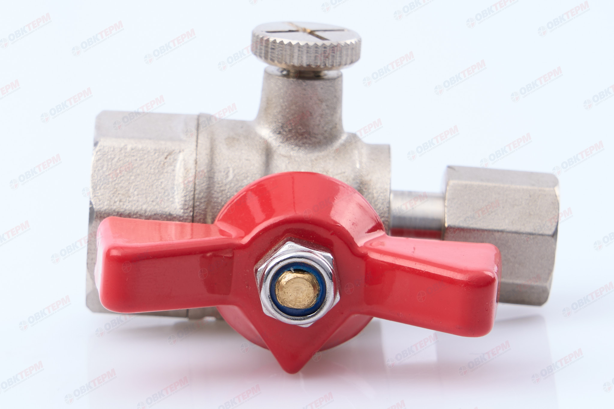 Кран шаровый         Valtec  для подключения манометра 1/2"В - 1/4В  (10уп/160ящ) - миниатюра №9