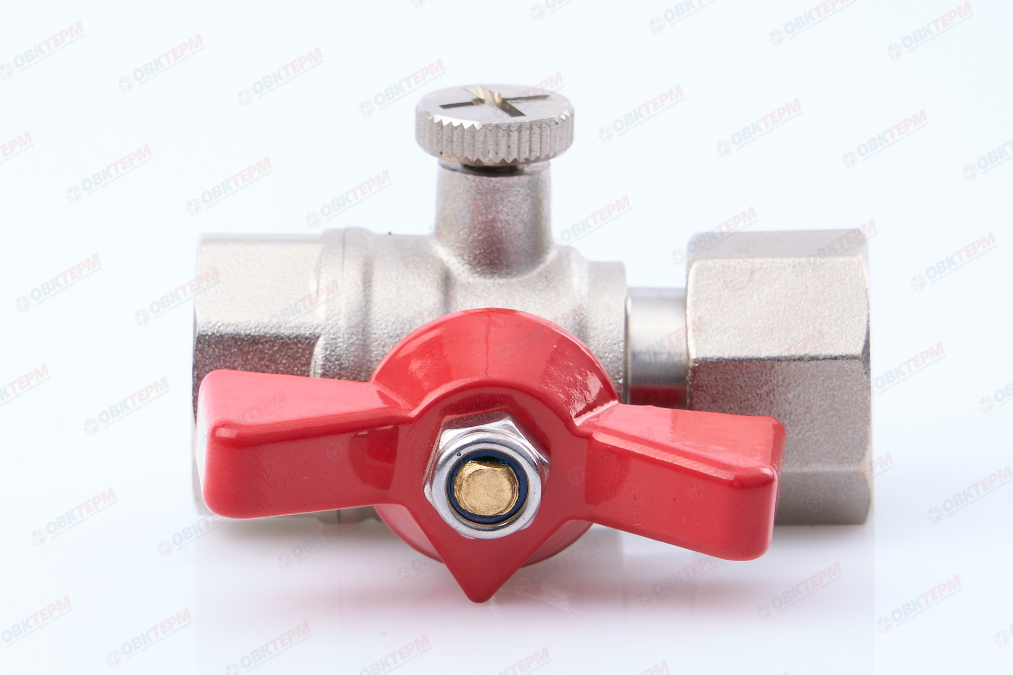 Кран шаровый         Valtec  для подключения манометра 1/2"ВВ      (160ящ/10) - миниатюра №9