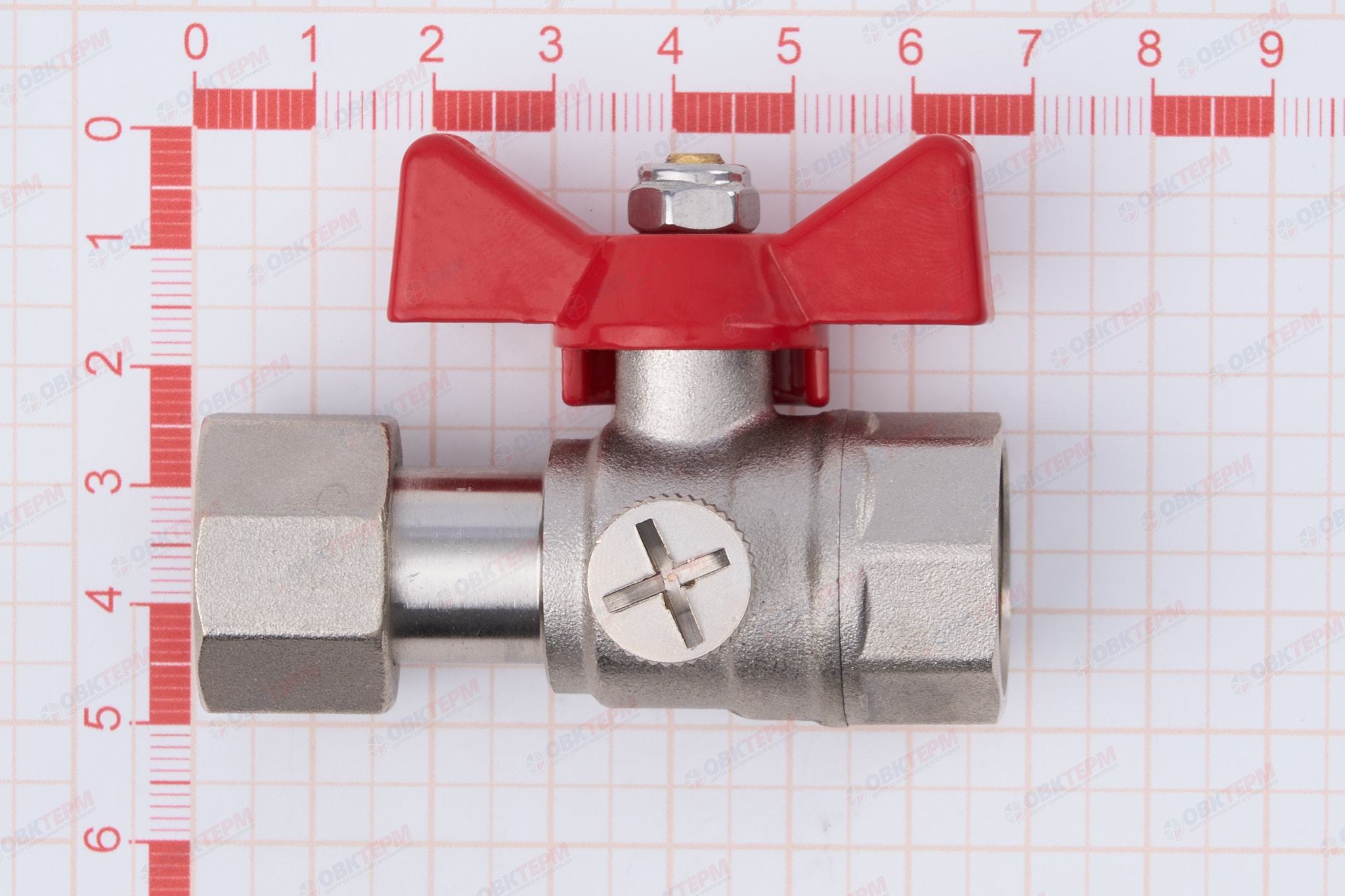 Кран шаровый         Valtec  для подключения манометра 1/2"ВВ      (160ящ/10) - миниатюра №10