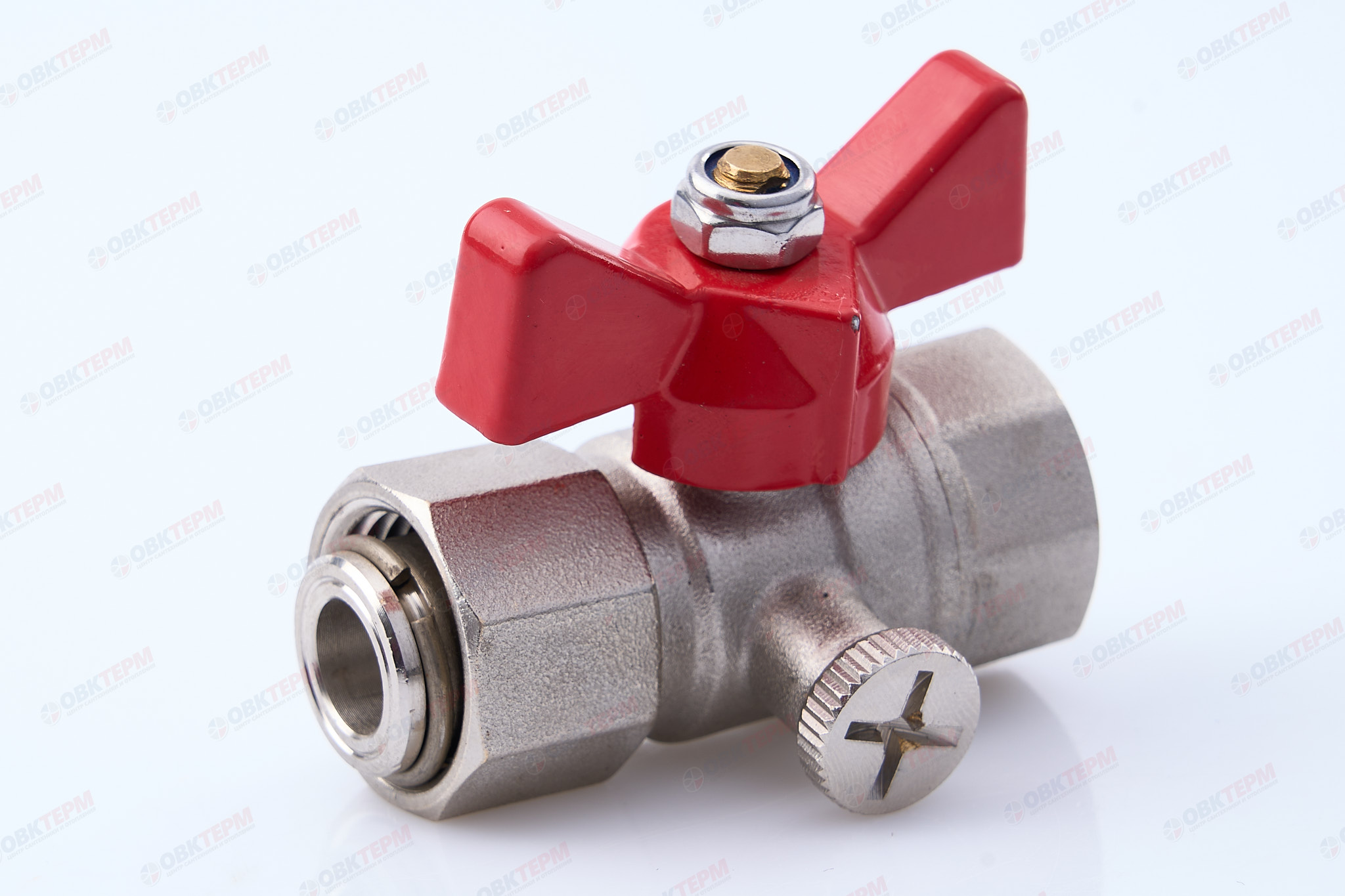 Кран шаровый         Valtec  для подключения манометра 1/2"ВВ      (160ящ/10) - Изображение №1