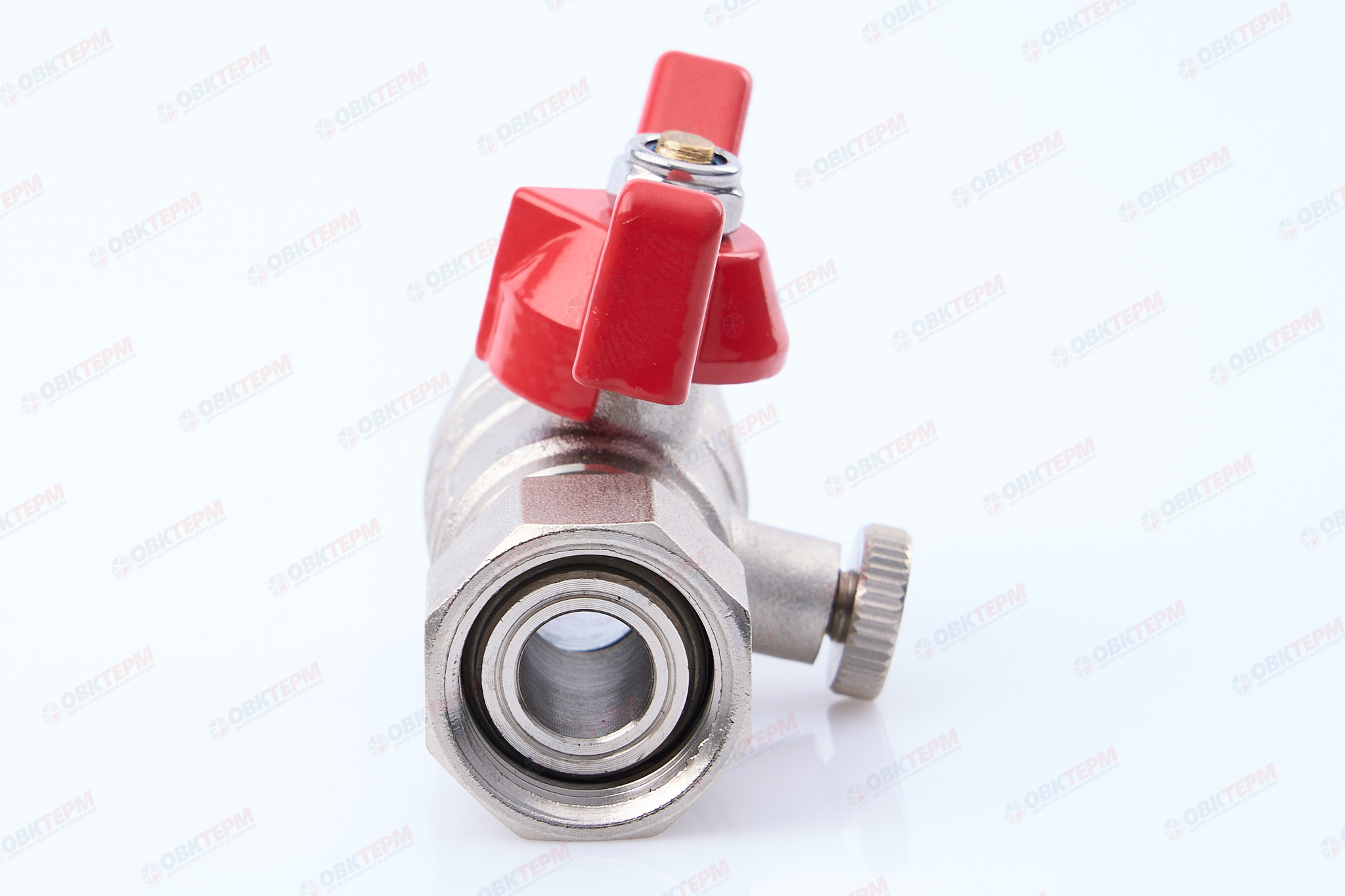 Кран шаровый         Valtec  для подключения манометра 1/2"ВВ      (160ящ/10) - миниатюра №6