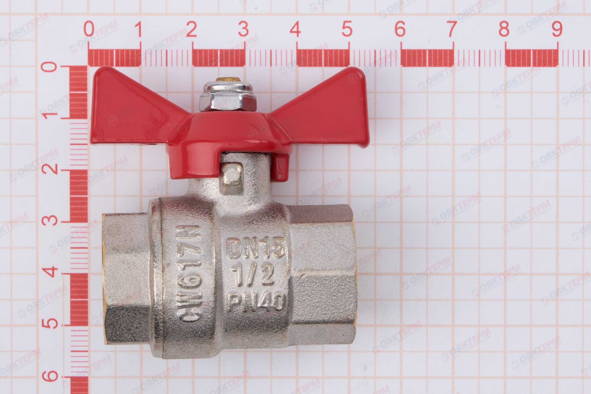 Кран шаровый        Valtec      1/2" ВВ     бабочка     (16/256) - миниатюра №6