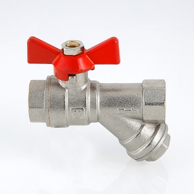 Кран шаровый        Valtec      1/2" ВВ  с фильтром   бабочка        (96ящ8) - миниатюра №6
